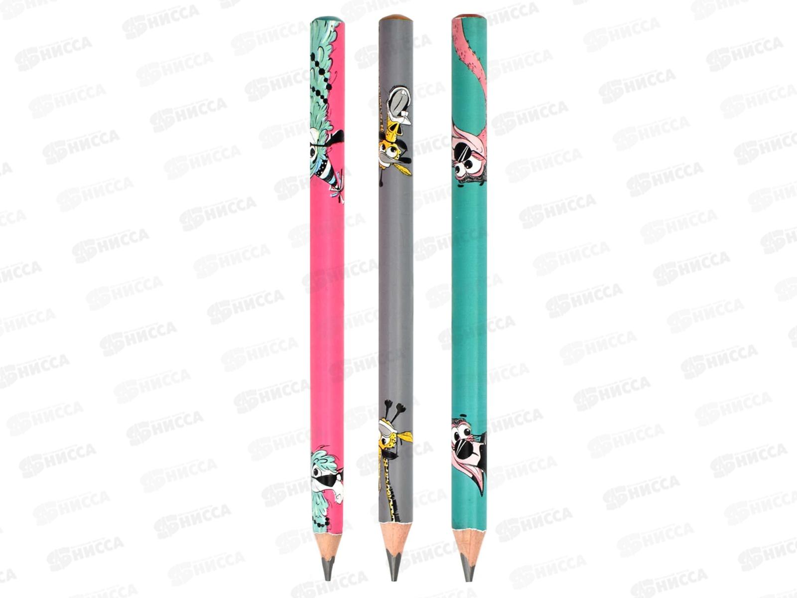 Карандаш чернографитный ФЕН Экзотические друзья HB 63687 *30