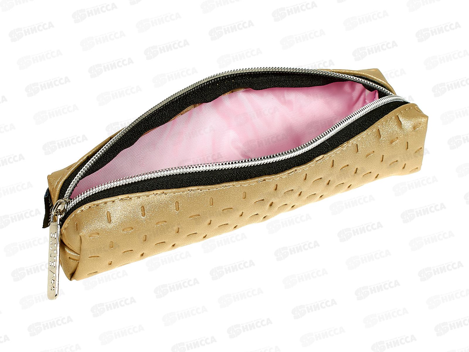 Пенал deVente  21*4*4см, Icon на молнии, иск.кожа, золот.метал 7025327