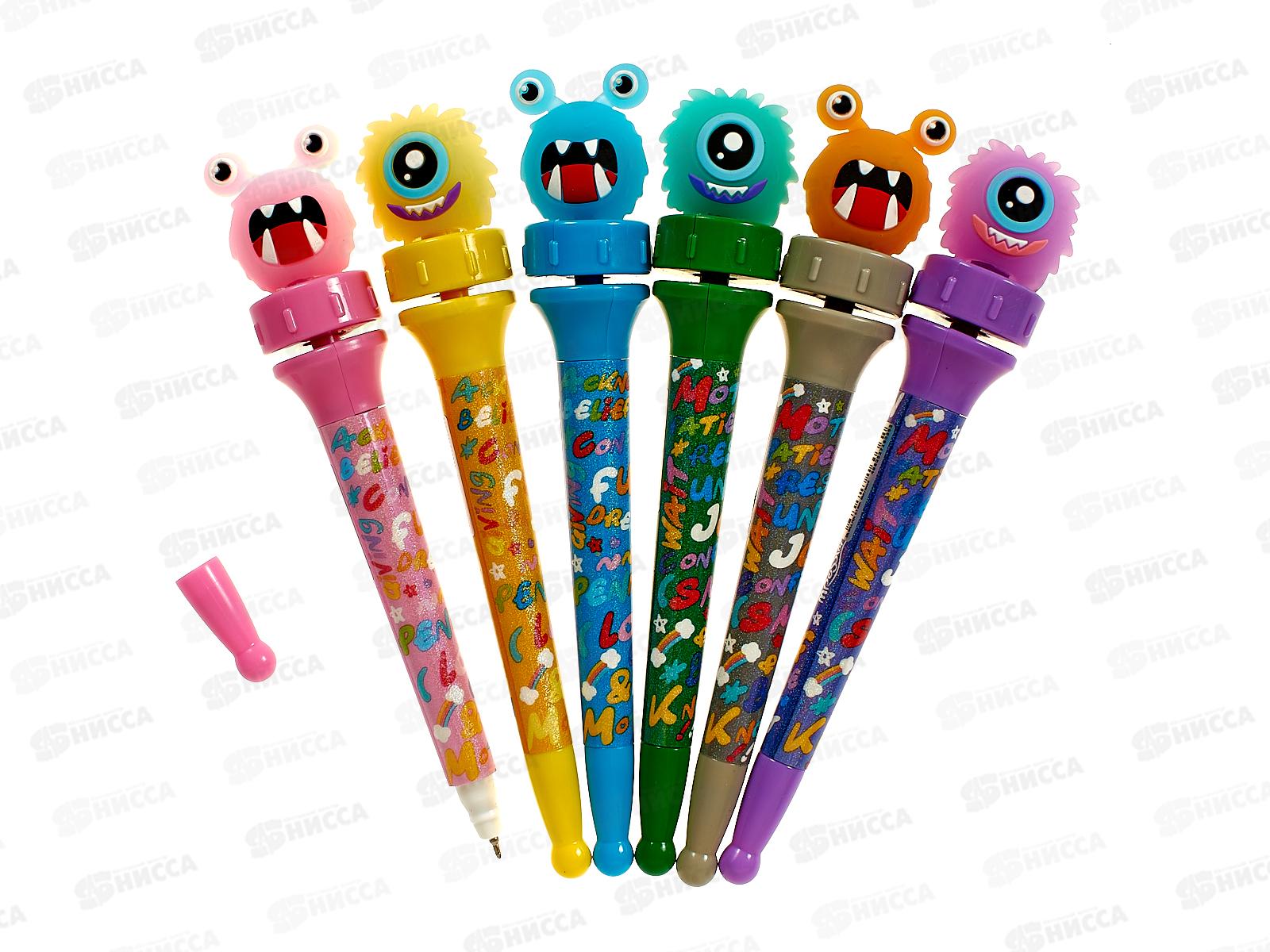 Ручка масляная MAZARI Монстры Cartoon rotate син. M-7849-70 *36