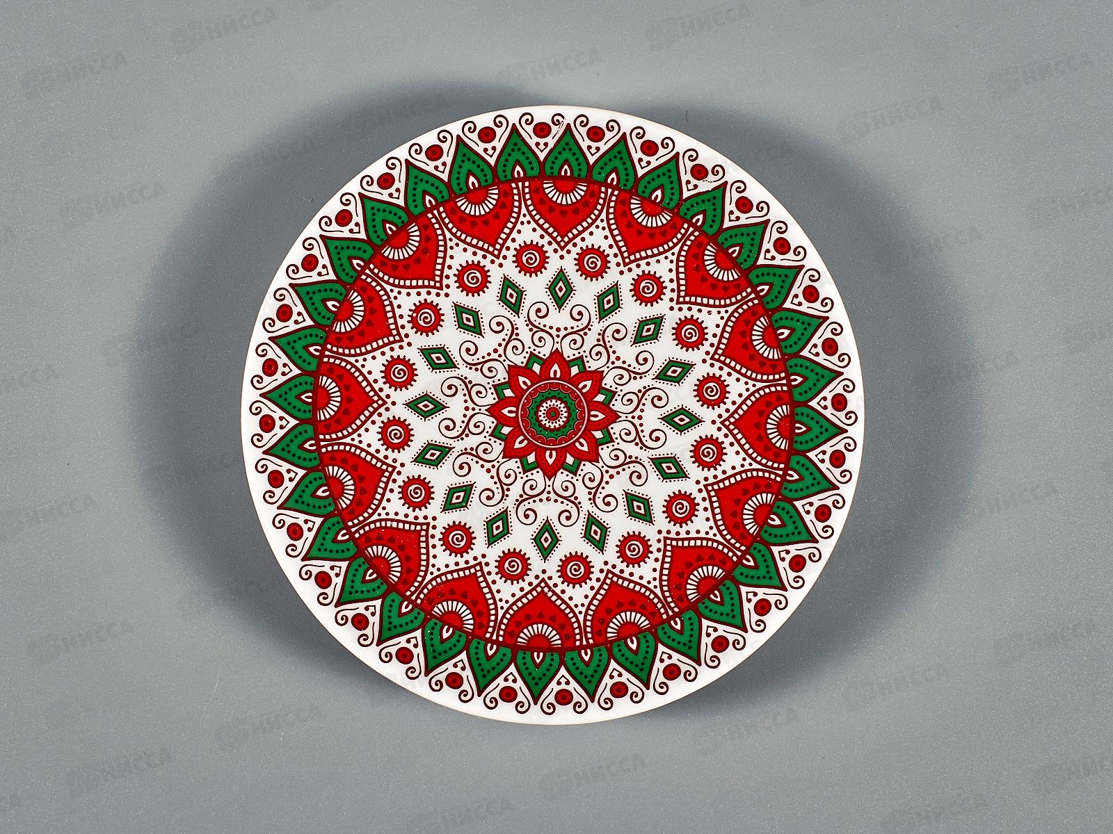 Тарелка мелкая 125мм фарфор Универсал Дастархан Green 3с2424  *20