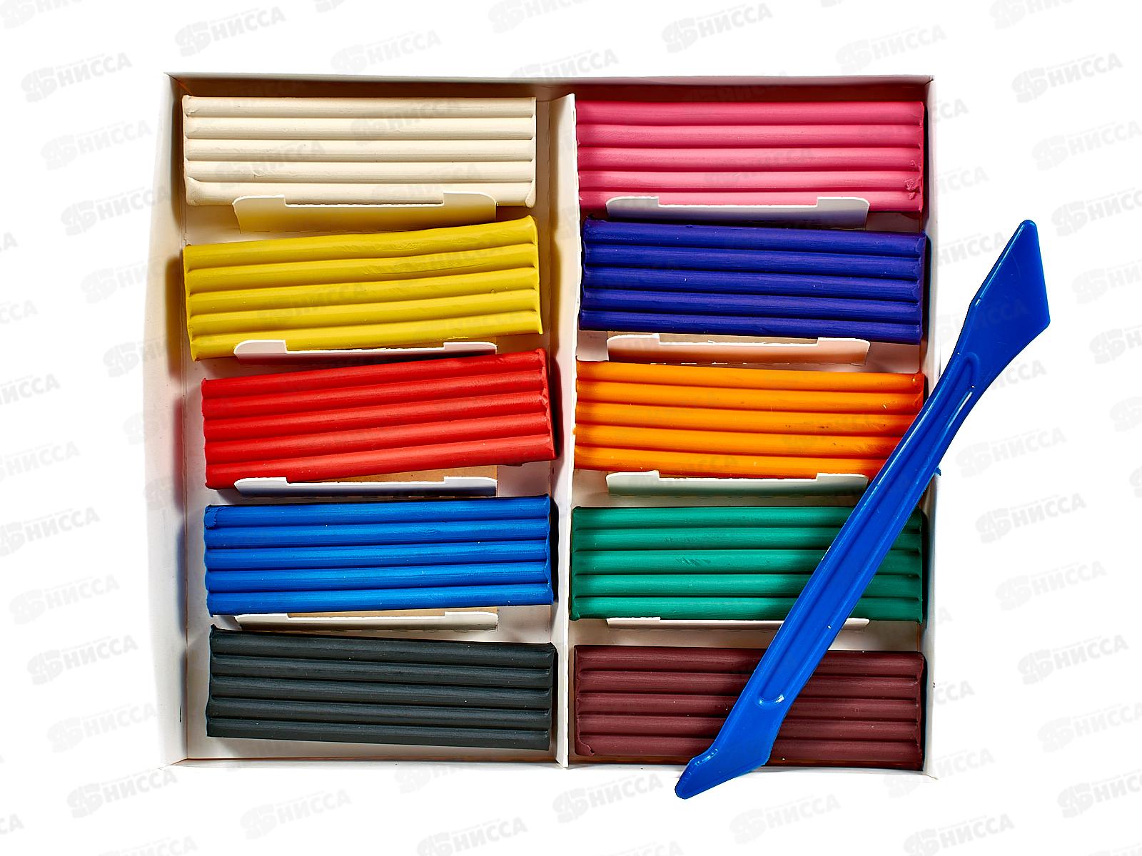 Пластилин 10цветов 200г Hatber COLORA, стек, 071784 *20