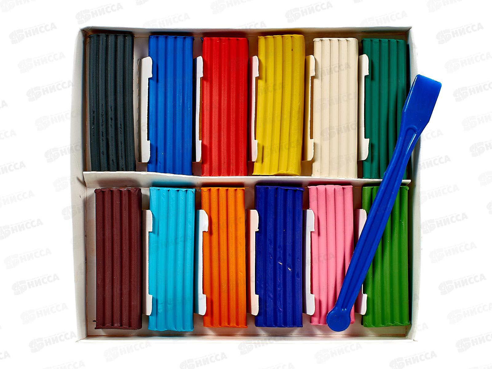 Пластилин 12цветов 240г Hatber COLORA, стек, 071785 *16