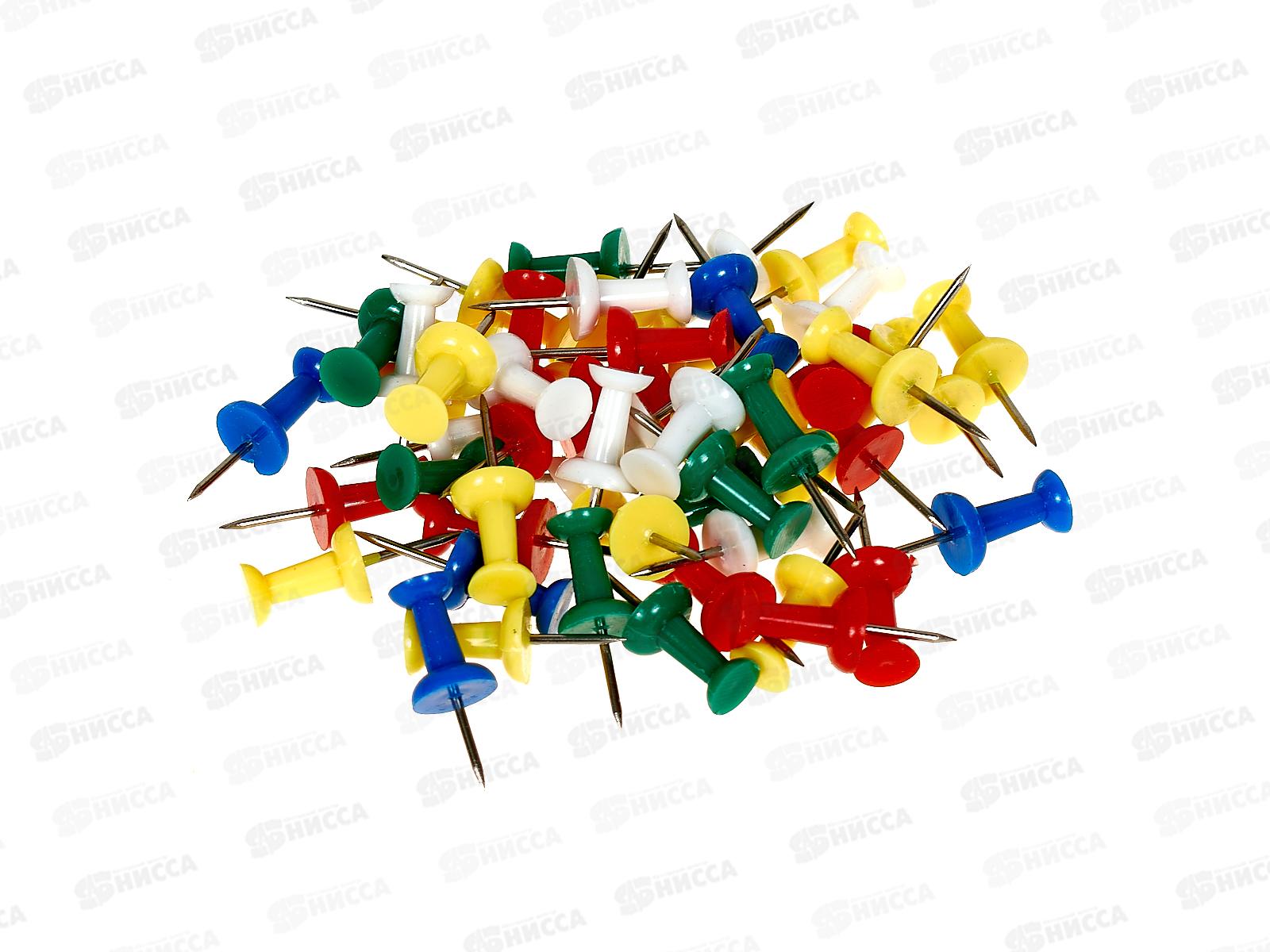 Кнопки силовые Hatber 50шт, цветные к/у, 50DB_14000*24