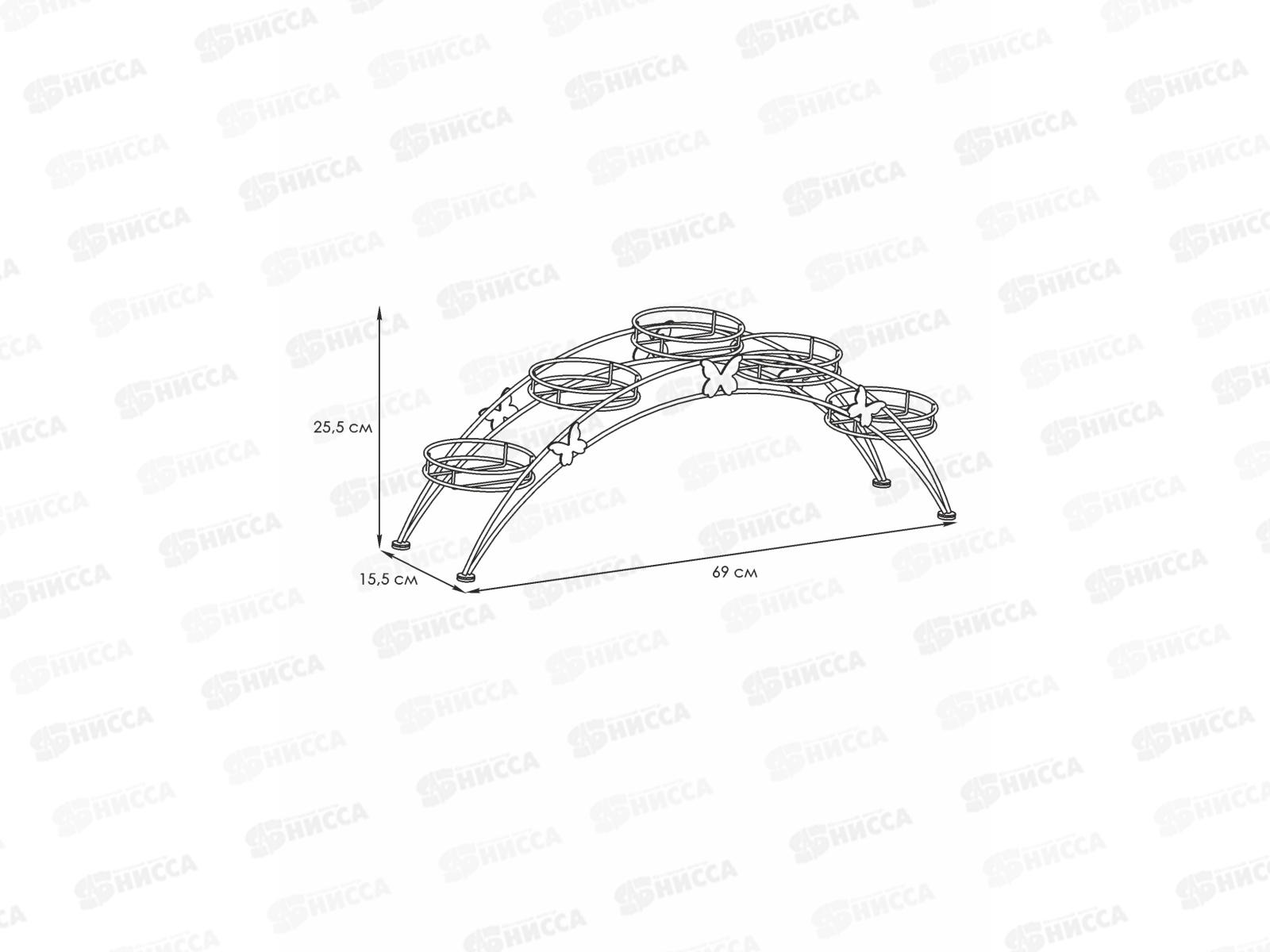Подставка для цветов &quotАрка 5&quot черный ПДЦ414