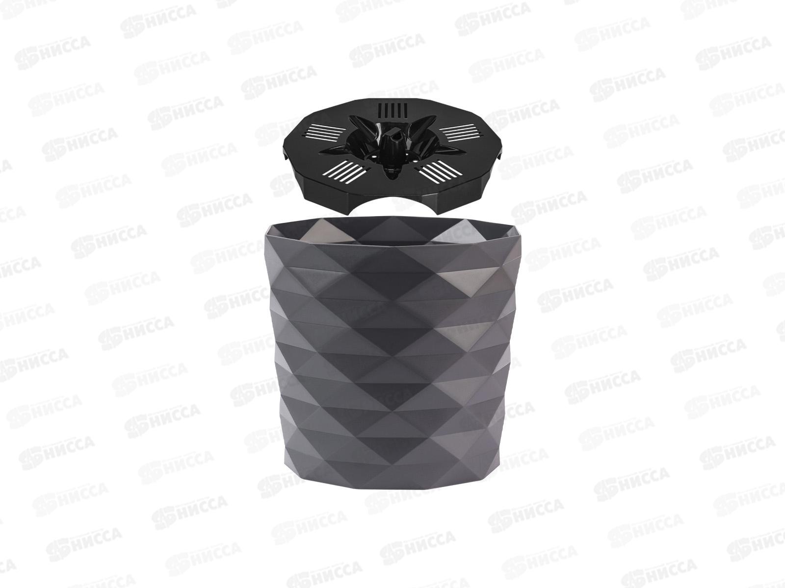 Кашпо &quotДиамант&quot 3л Антрацит КШ-4636 *16