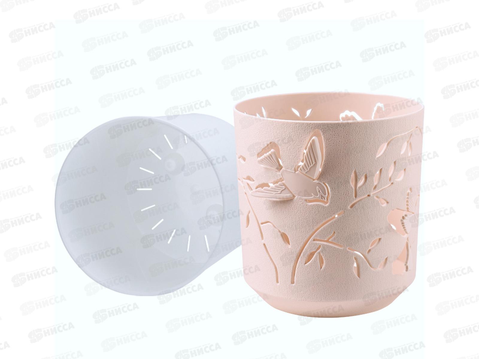 Кашпо &quotКолибри&quot 1,25л Пудра/Белый КШ-4647 *27