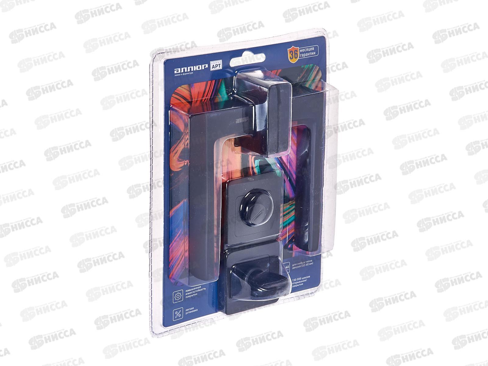 Ручки для дверей Аллюр Коломбо BL+L7050S матовый черный комплект *20 203