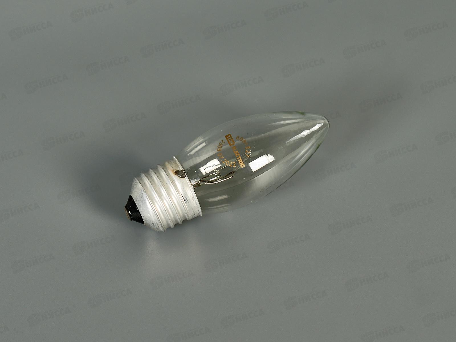 Электрическая лампочка  60 Вт TDM E27, свеча прозрачная, 0012 *100