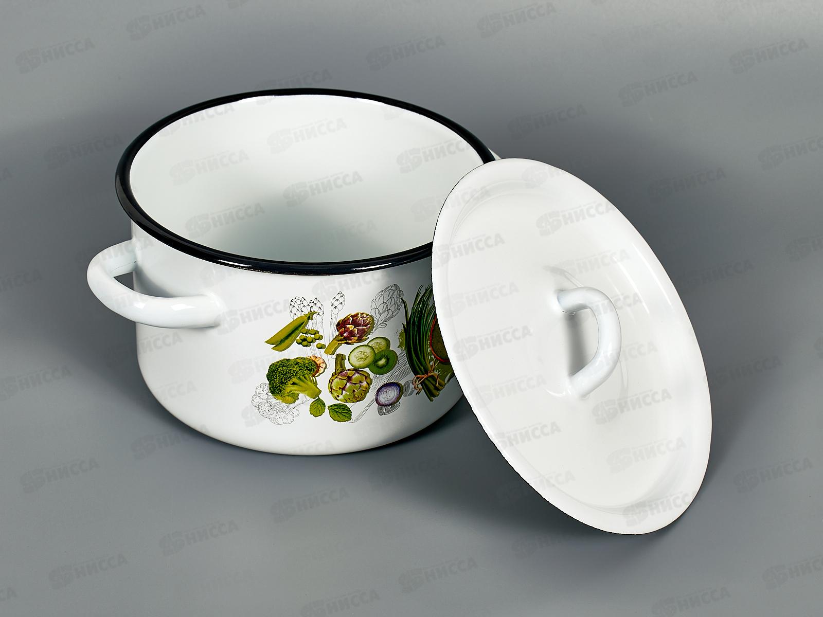 Кастрюля 2,0л эмалированная с рисунком 01-1610/4 Веган *8