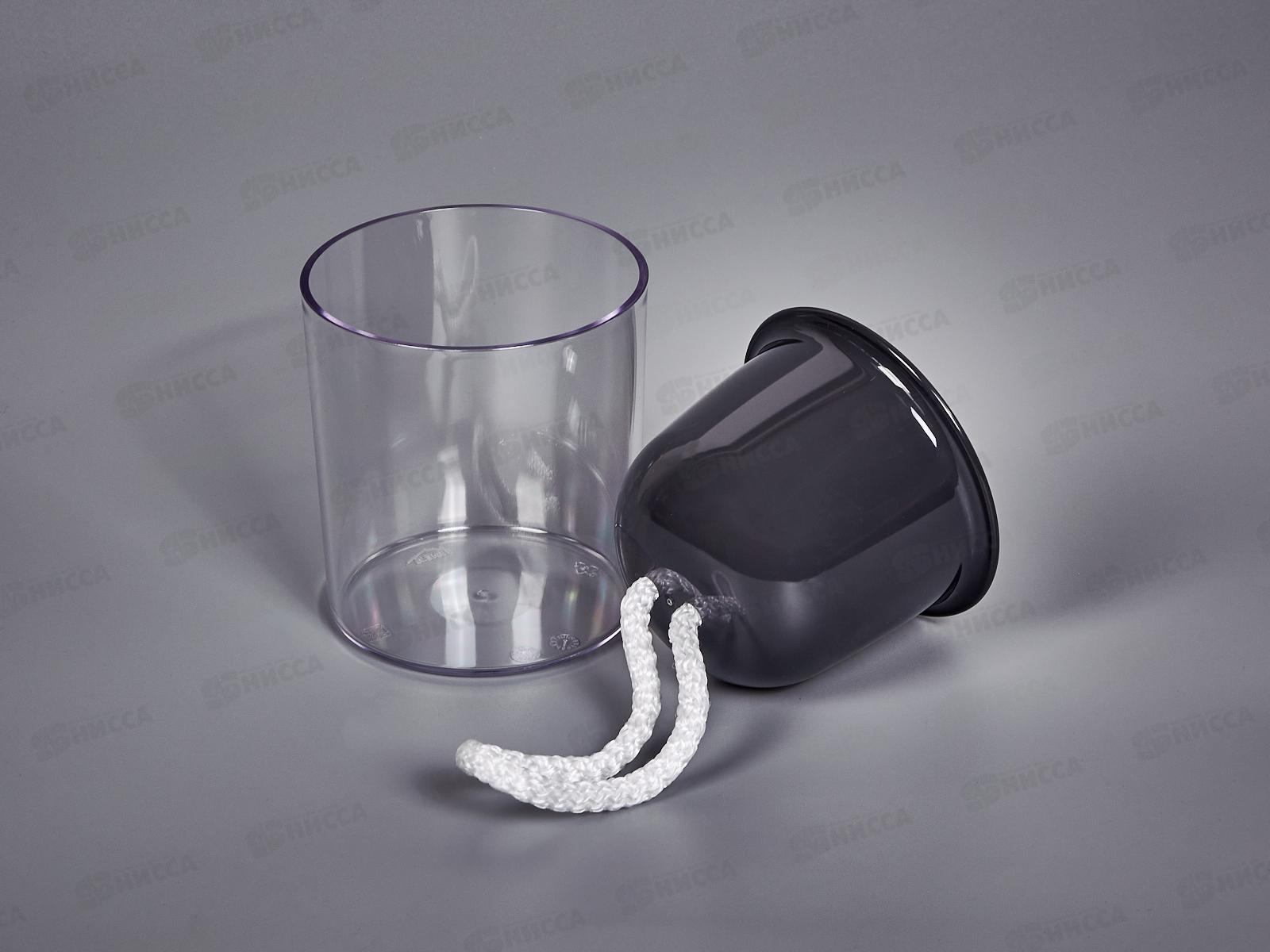 Кашпо ГРЕВИ D95мм Н105мм 0,28л фитильный полив Графит М3130 *12