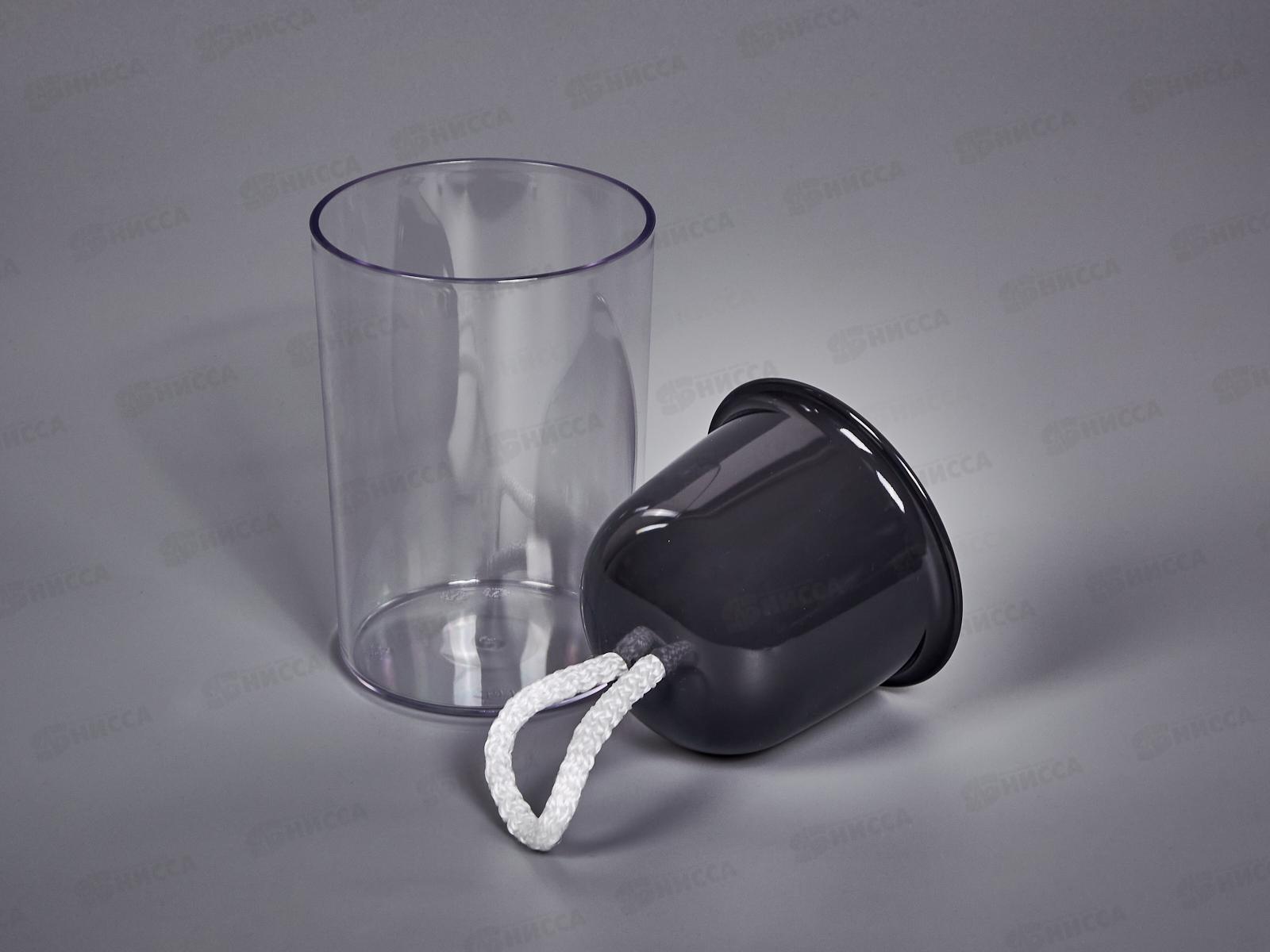 Кашпо ГРЕВИ D95мм Н135мм 0,28л фитильный полив Графит М3131 *12