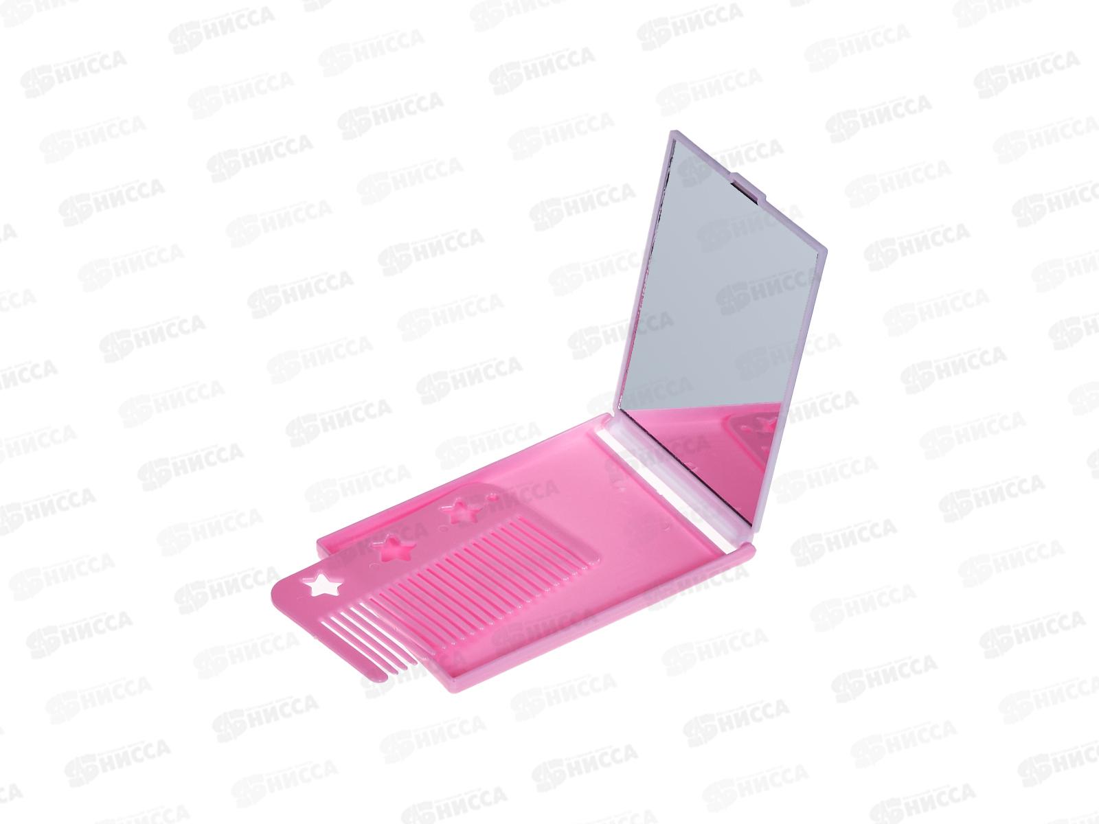 Расческа &quotМимишки&quot с зеркалом 11*7,8см розовый 663-052