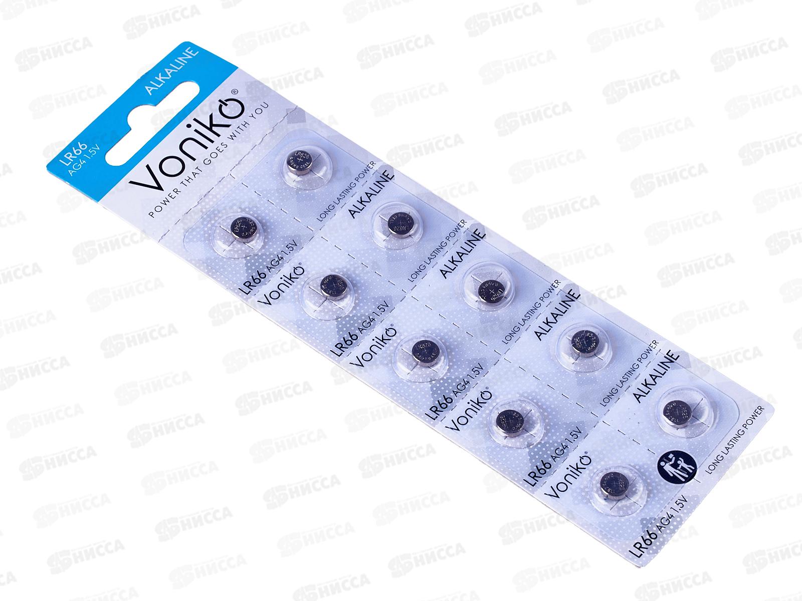 БатарейкаБатарейка VONIKO алкалиновая кнопочная AG4, 1.5В *10/200/3200