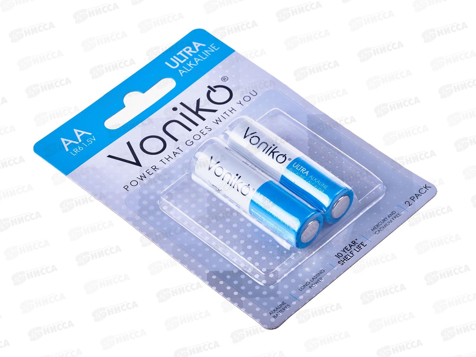 Батарейка VONIKO алкалиновая LR6 АА,  2шт на блистере *2/40/320