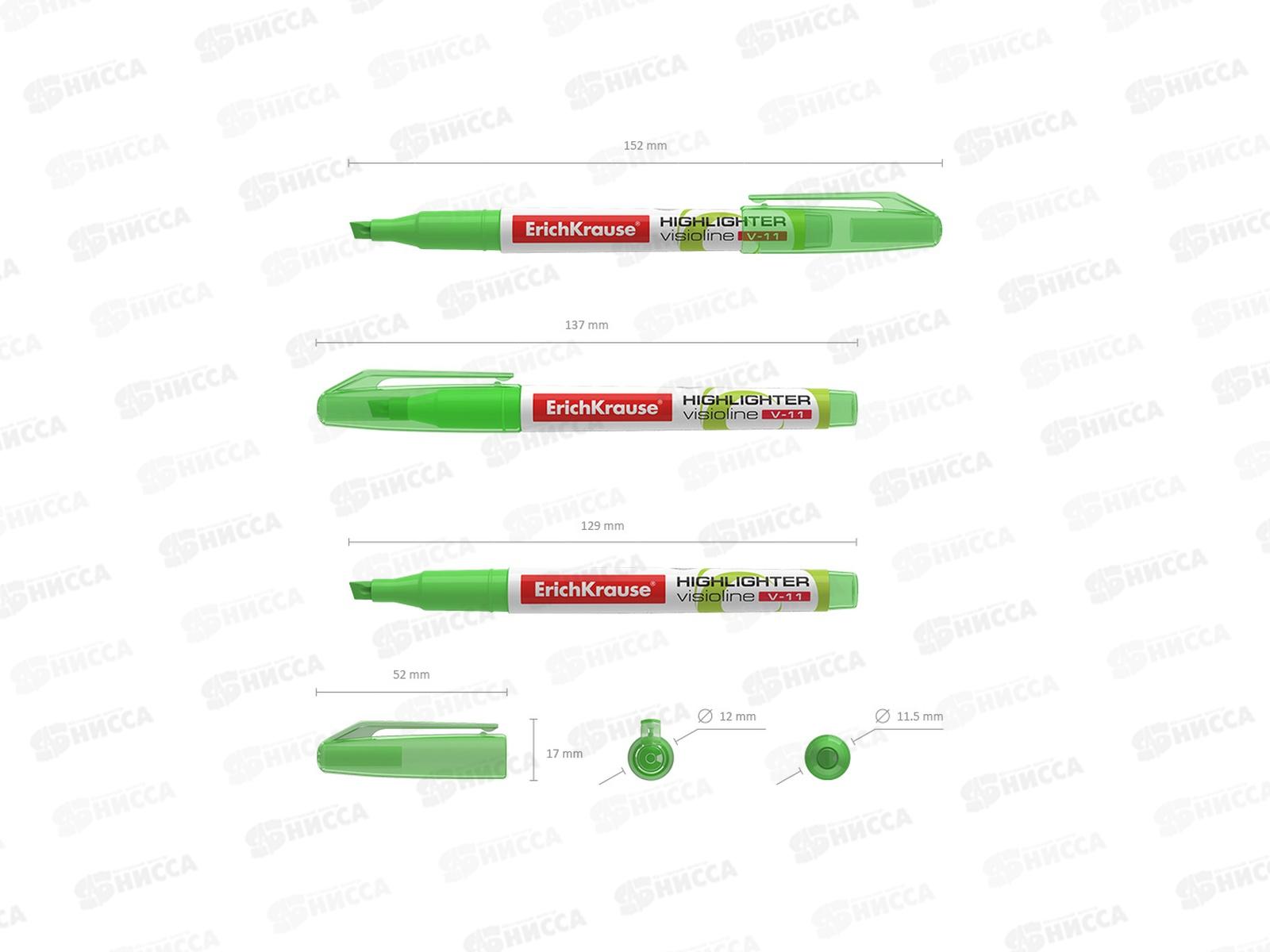 Маркер Erich Krause V-11 текстовый, зелёный, 56906 *12/144