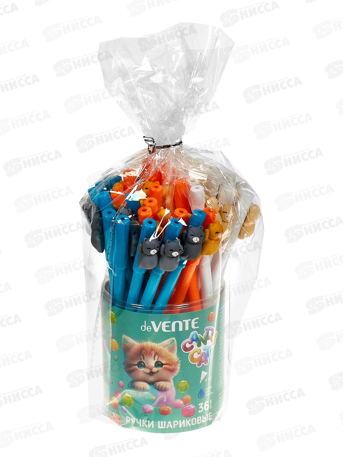 Ручка шариковая deVENTE Candy Cat 0.7мм синяя корпус ассорти 9021400*36
