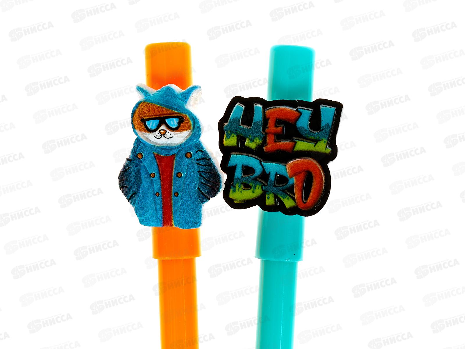 Ручка шариковая deVENTE Hey Bro 0.7мм синяя корпус ассорти 9021407 *36