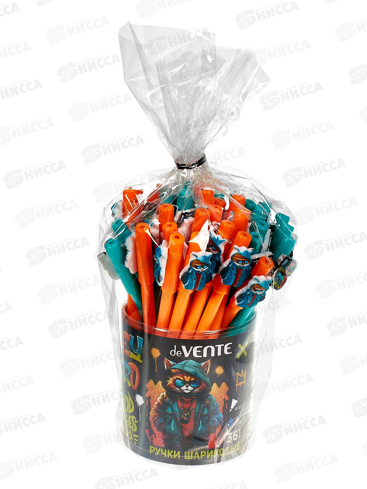 Ручка шариковая deVENTE Hey Bro 0.7мм синяя корпус ассорти 9021407 *36