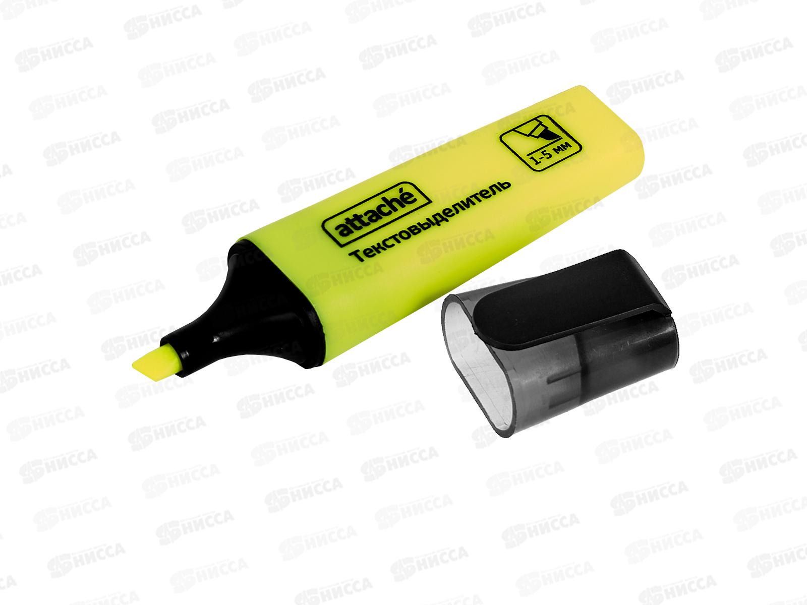 Маркер ATTACHE текстовый 1-5мм.желтый,629201*24