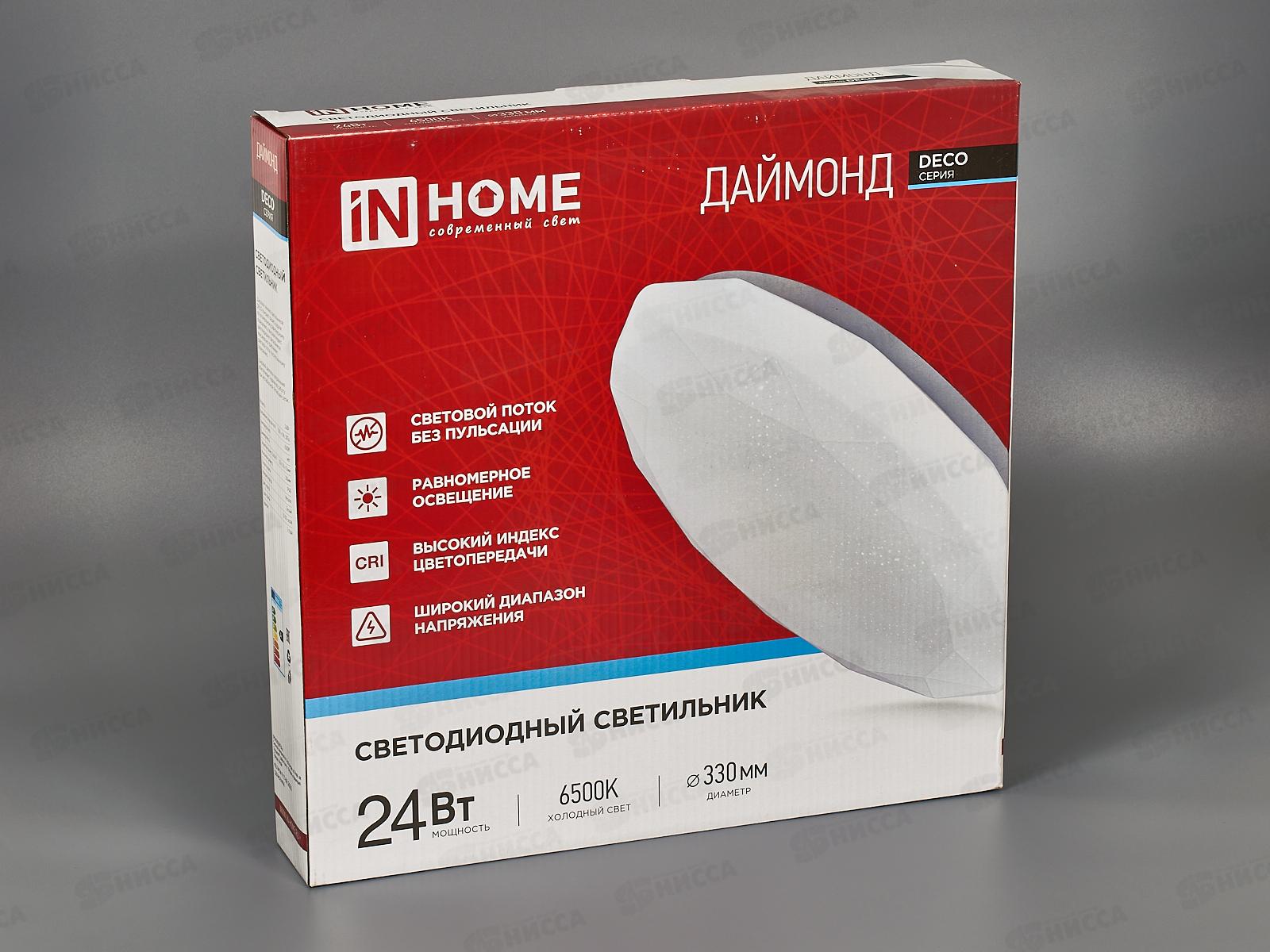 Светильник светодиодный inHOME DECO Даймонд 24Вт 6500К 330*55мм *12