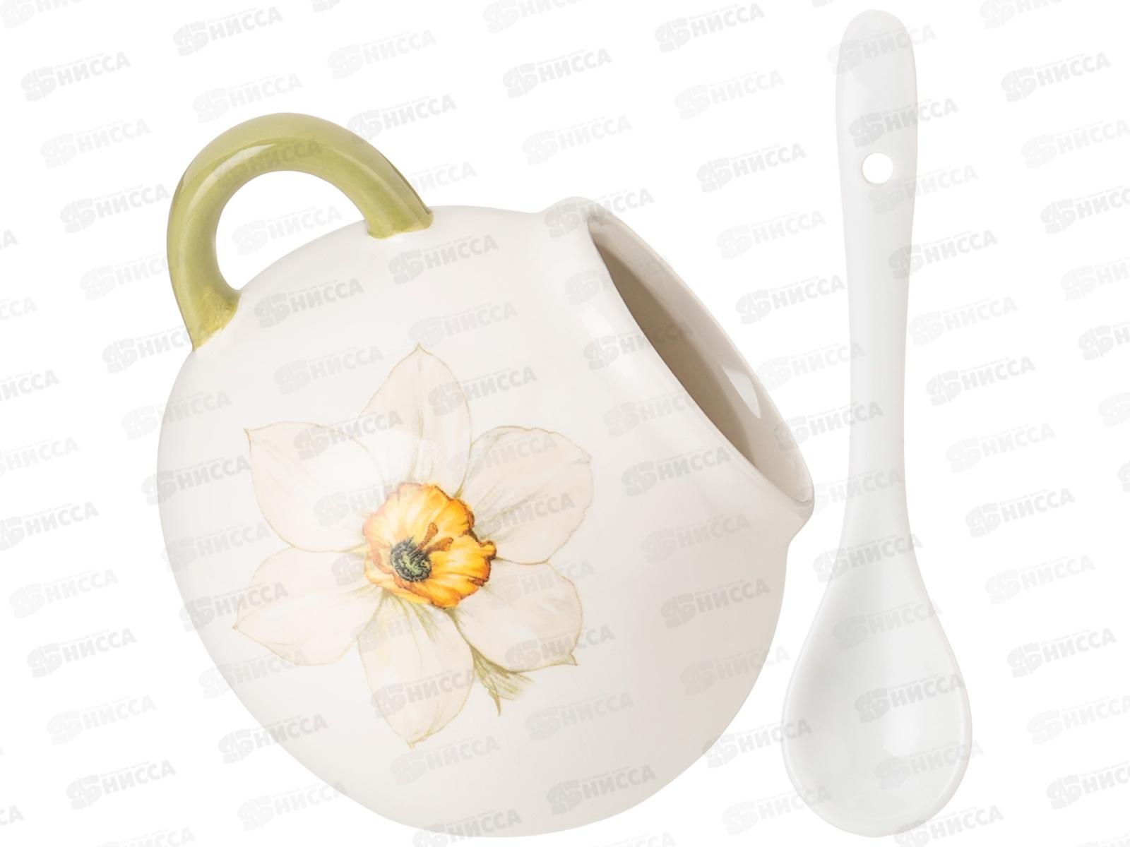 Солонка с ложкой Agness Sunday 9,5*10см 170мл 358-2210 *48