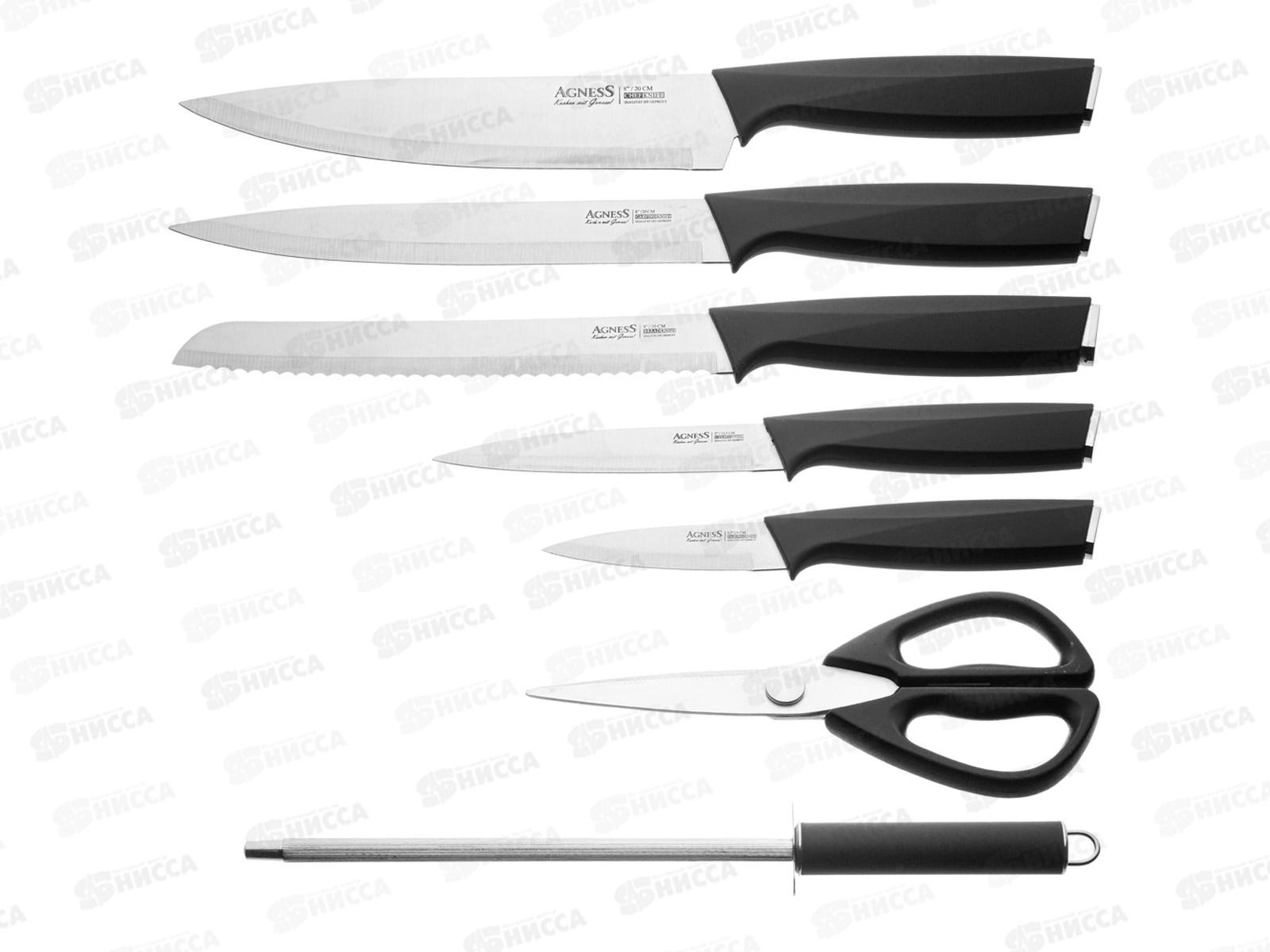 Набор ножей 8 предметов Agness НЖС на вращающейся подставке 911-762