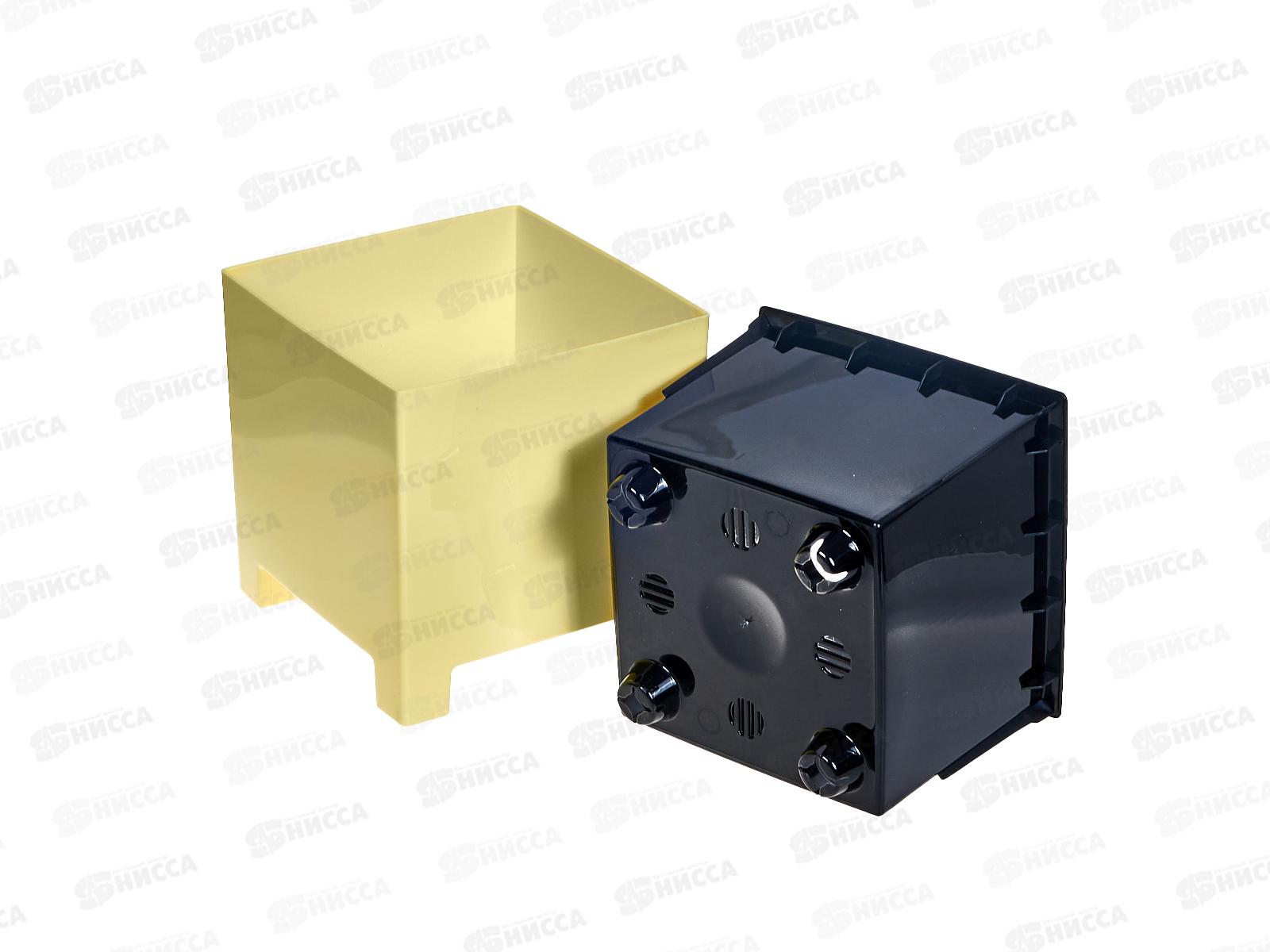 Горшок для цветов НАРД 2,1л Желтый с вкладкой д.14 н.14 *8