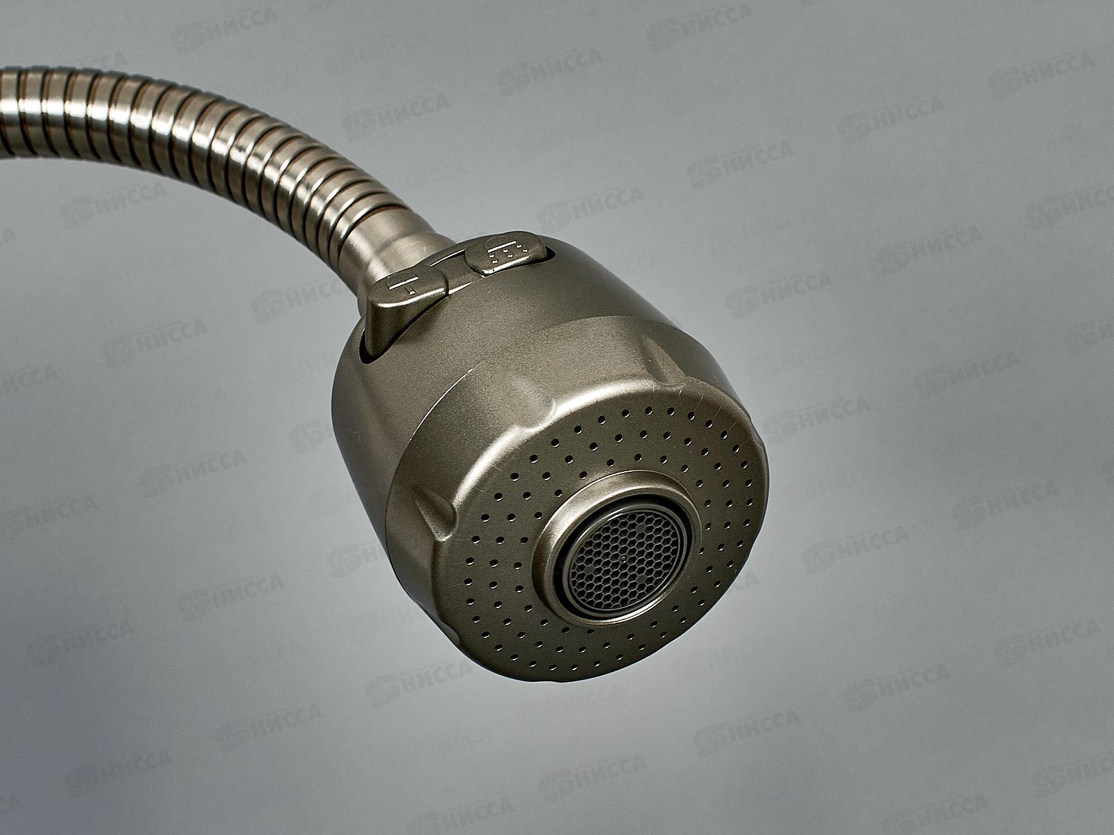 Смеситель для кухни шар., высокий гибкий излив, SUS124-016F