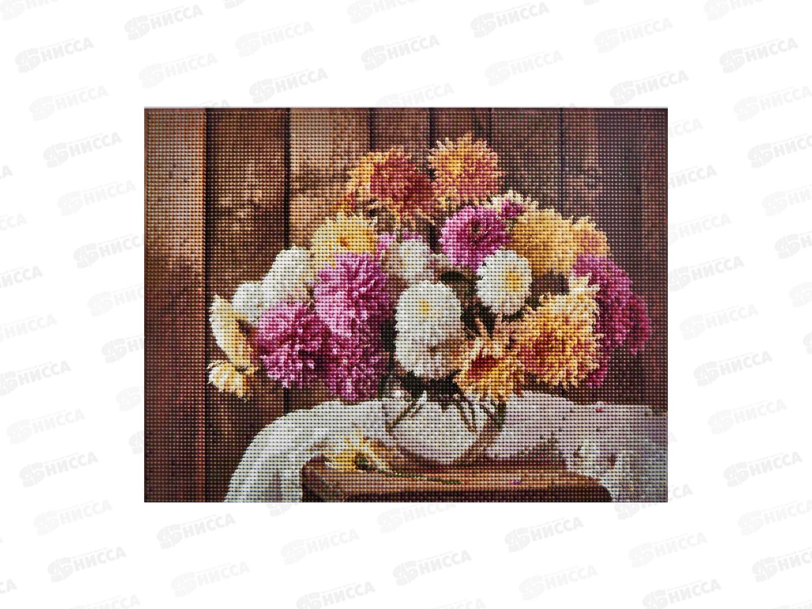 Алмазная мозаика (класс.) 30х40см Ваза с георгинами, НД-0416 с подр.