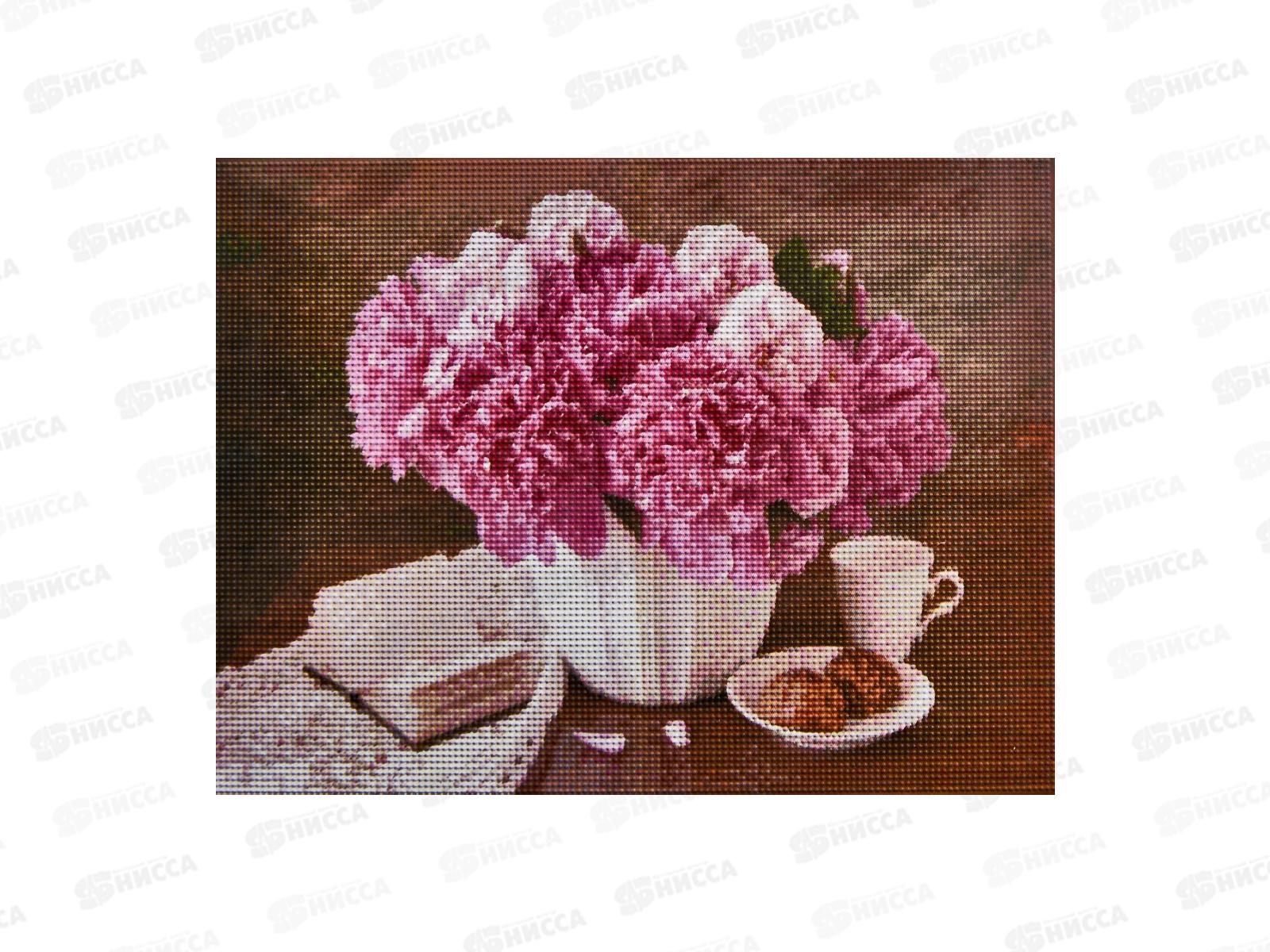 Алмазная мозаика (класс.) 30х40см Свежие пионы, НД-0418 с подр.