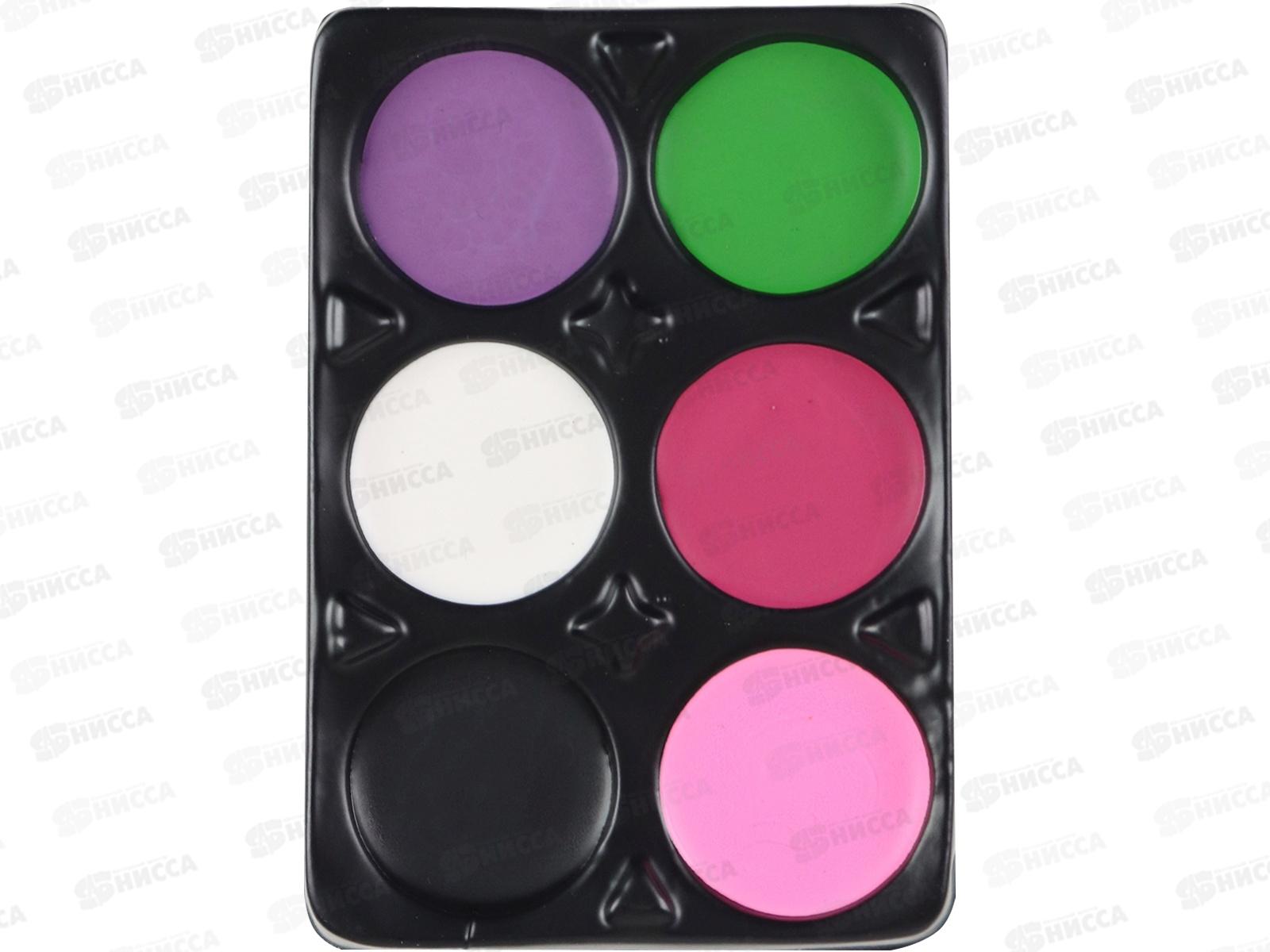 Набор аквагрима для детей (6цветов, карандаш 2штуки, спонж, аппликатор) КС-3596