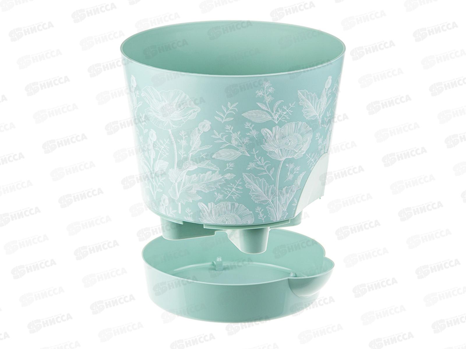 Кашпо НИКА ДЕКО D120мм 0,8л с прикорн.полив. маки М3076 *27