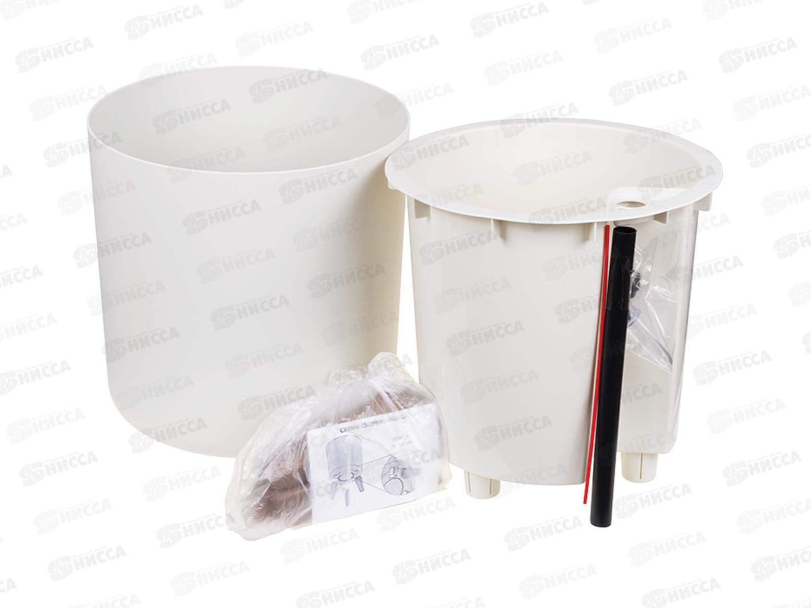 Кашпо ФЛОРИАН D250мм 11л Белый ротанг М3157 *3