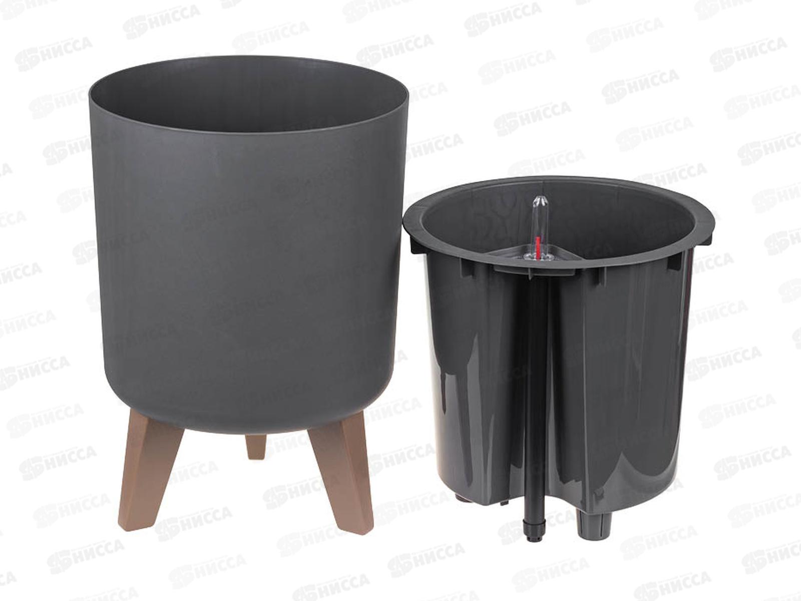 Кашпо ФЛОРИАН D250мм 11л Графитовый М3157 *3