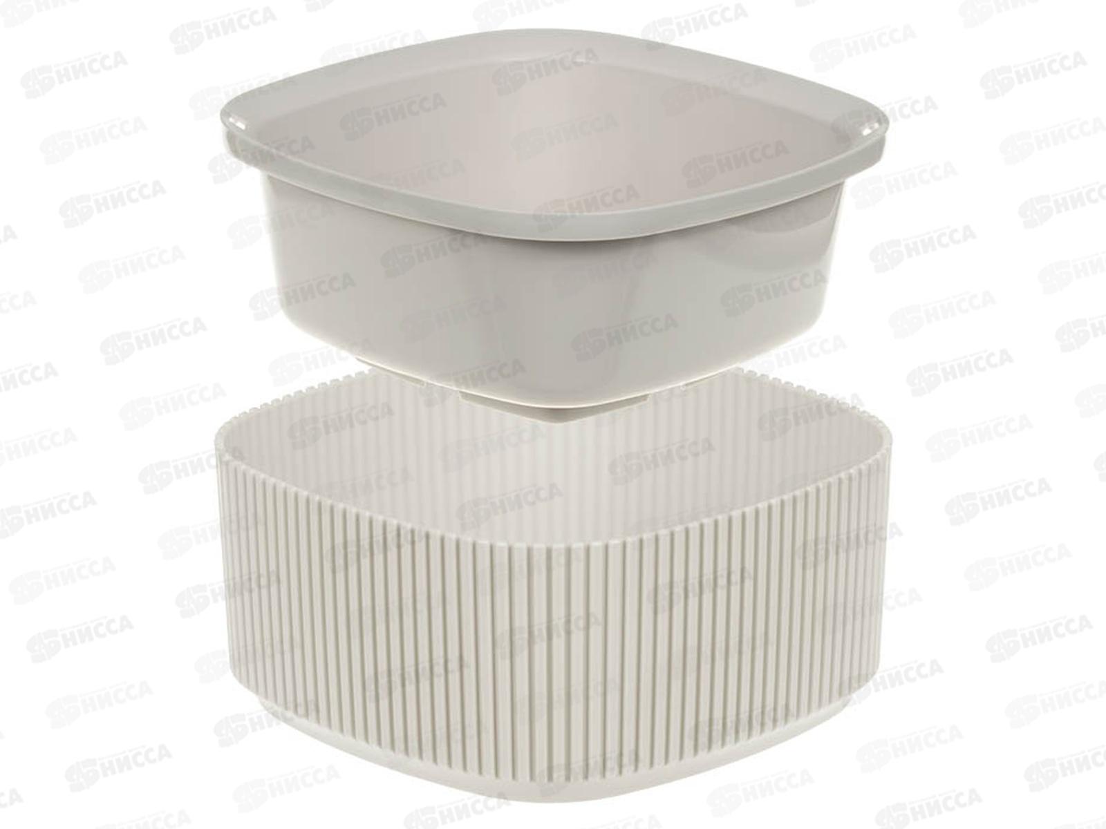 Кашпо СТРИП 0,9л со вставкой Кремовый М3249 *16