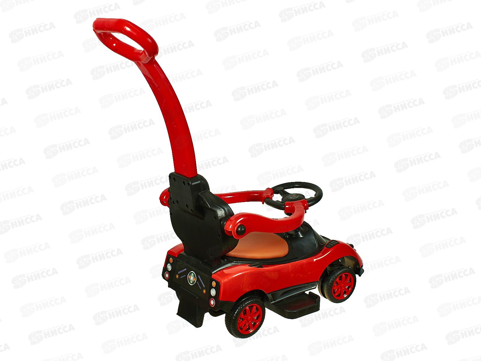 Каталка-толокар №6168 с родительской ручкой свет, звук, коробка 61*40*85