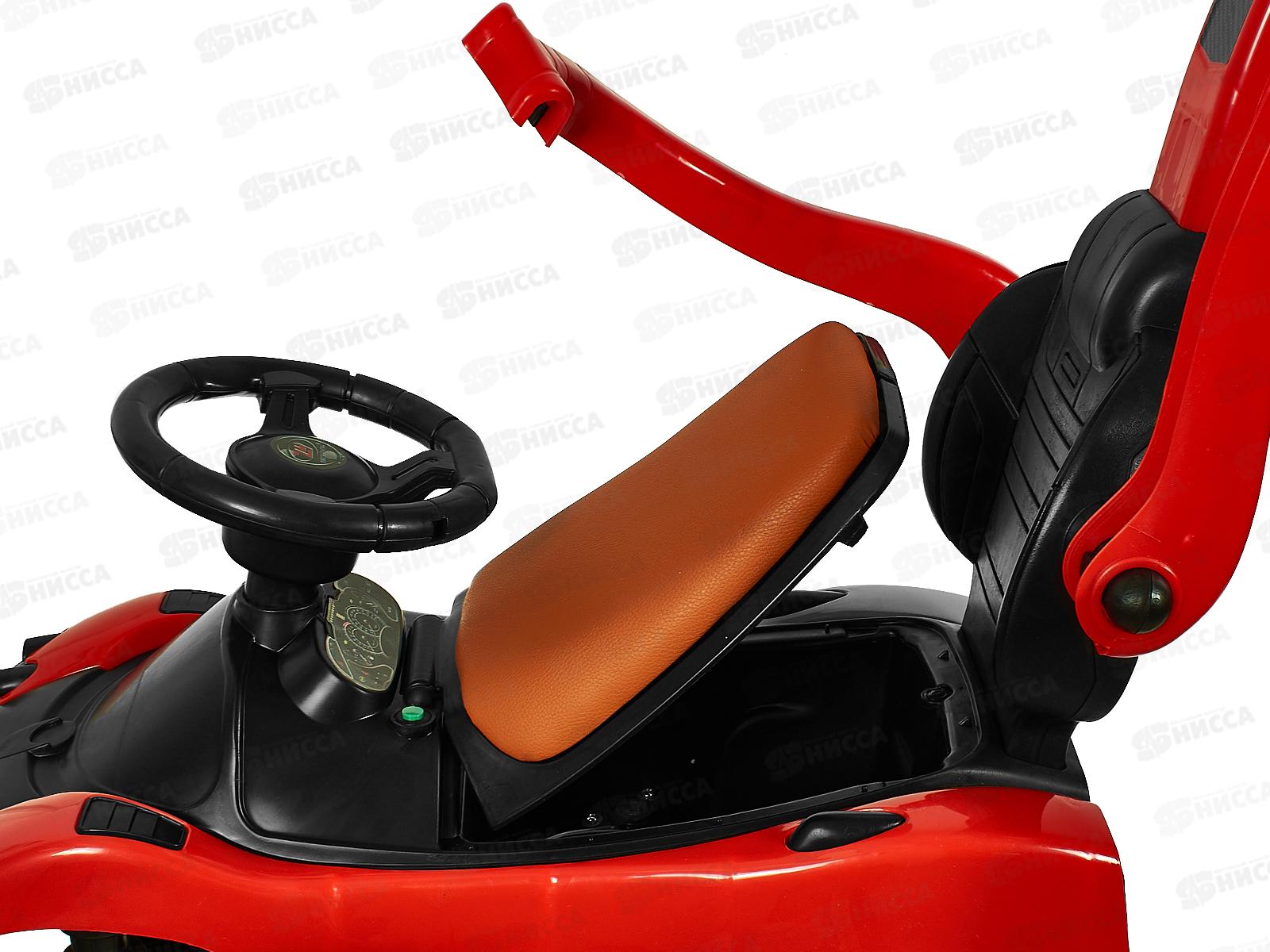 Каталка-толокар №6168 с родительской ручкой свет, звук, коробка 61*40*85