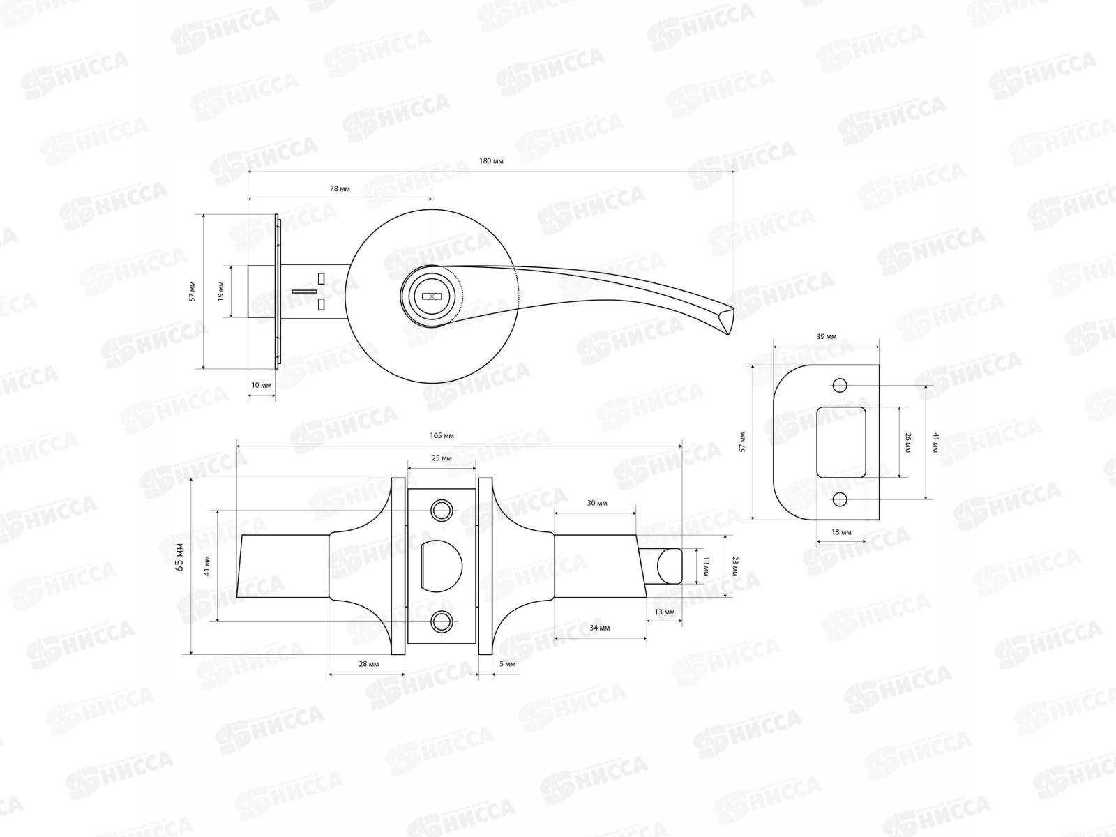Защелка дверная Стандарт 8901 ET РB золото *20 10 129