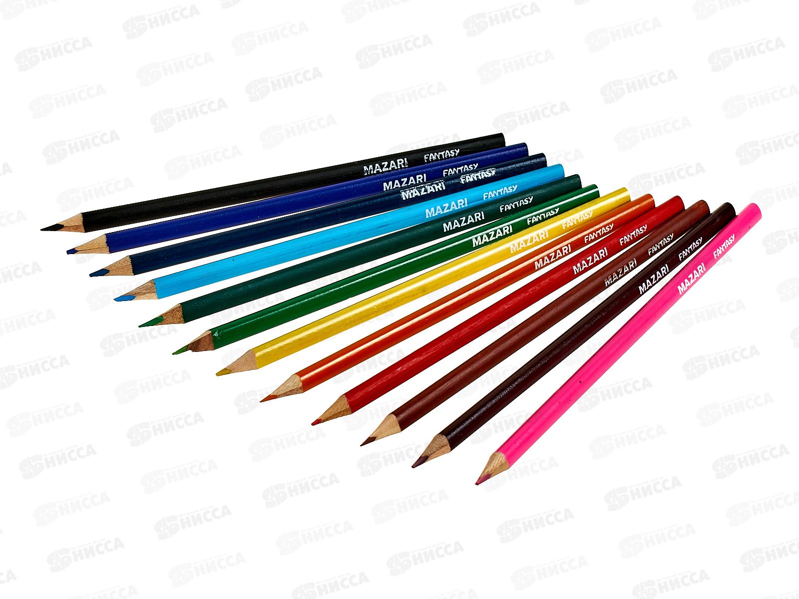 Карандаши 12 цветов MAZARI Fantasy  M-7051-12 *12/240