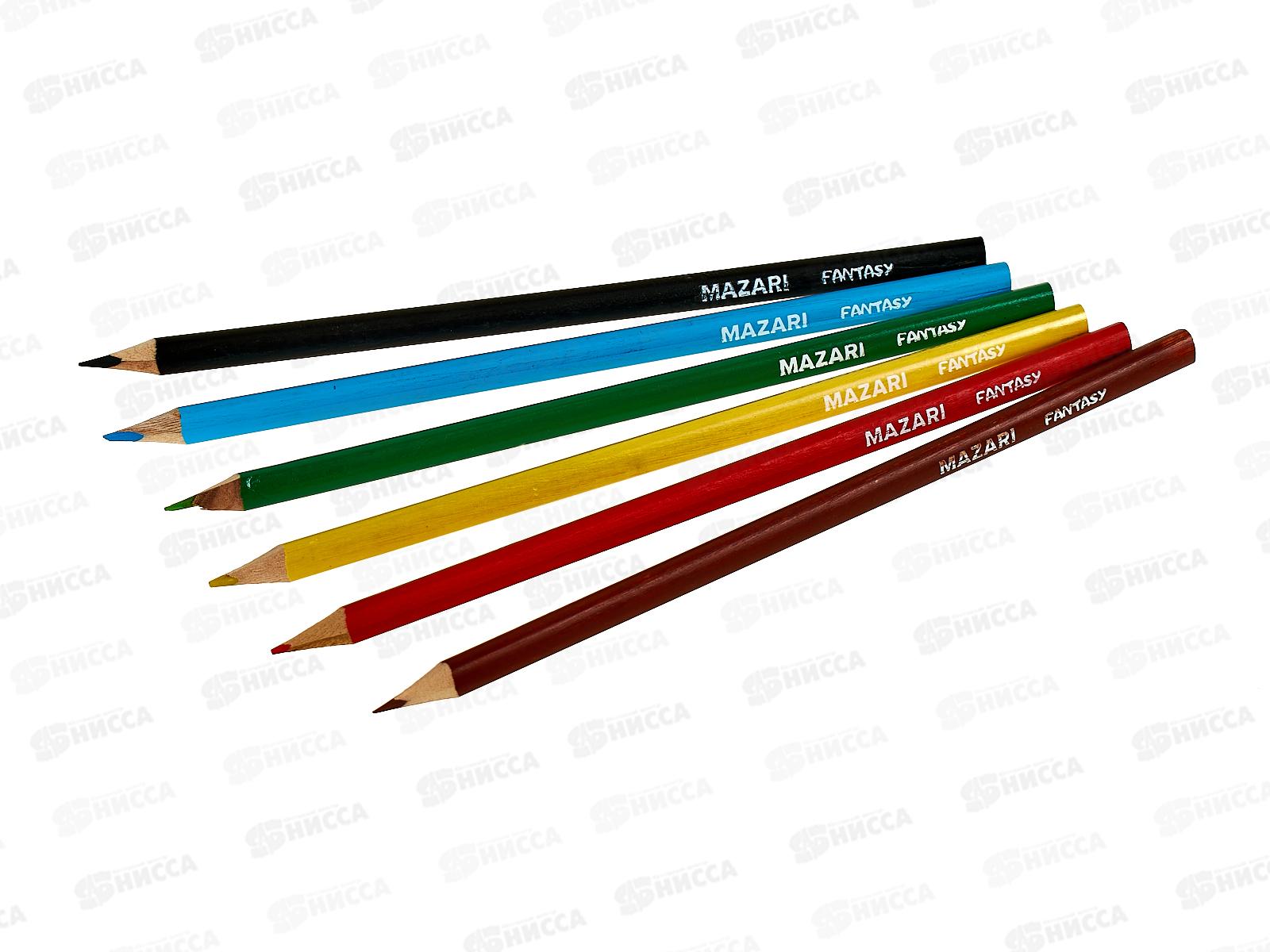Карандаши 6 цветов MAZARI Fantasy  M-7051-6 *24