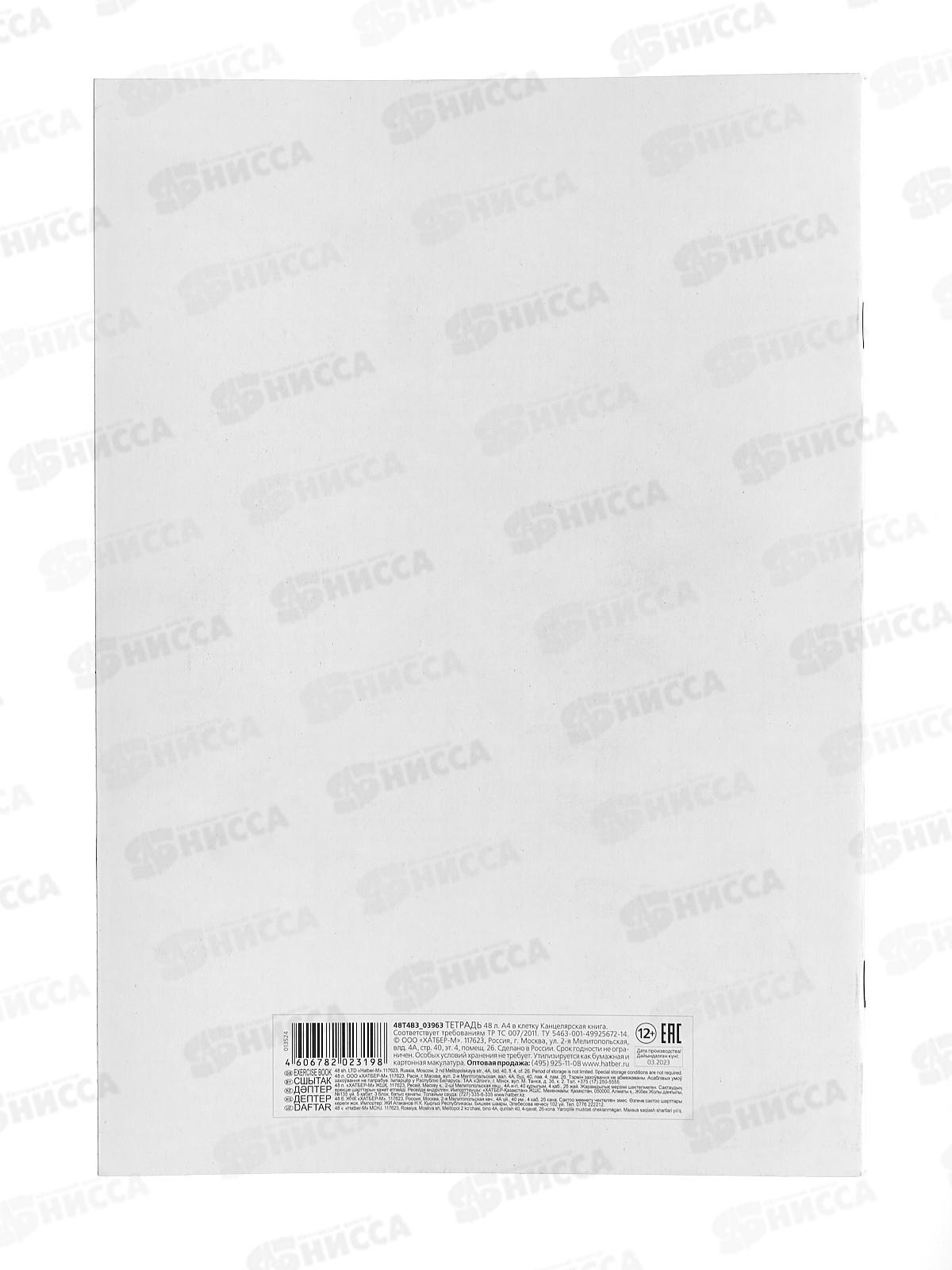 Книга канцелярская 48л клетка Hatber А4, 03963 *9/45