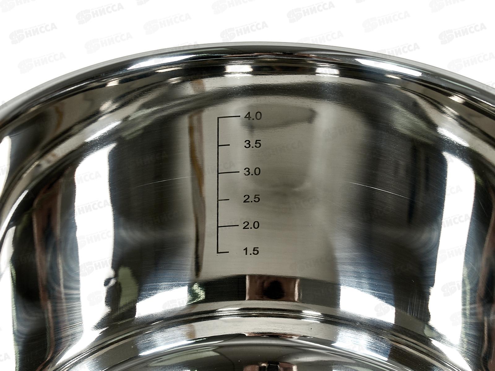 Кастрюля Изумруд LR02-244 22см 5,0л 5-слойное капсульное дно,склад руч