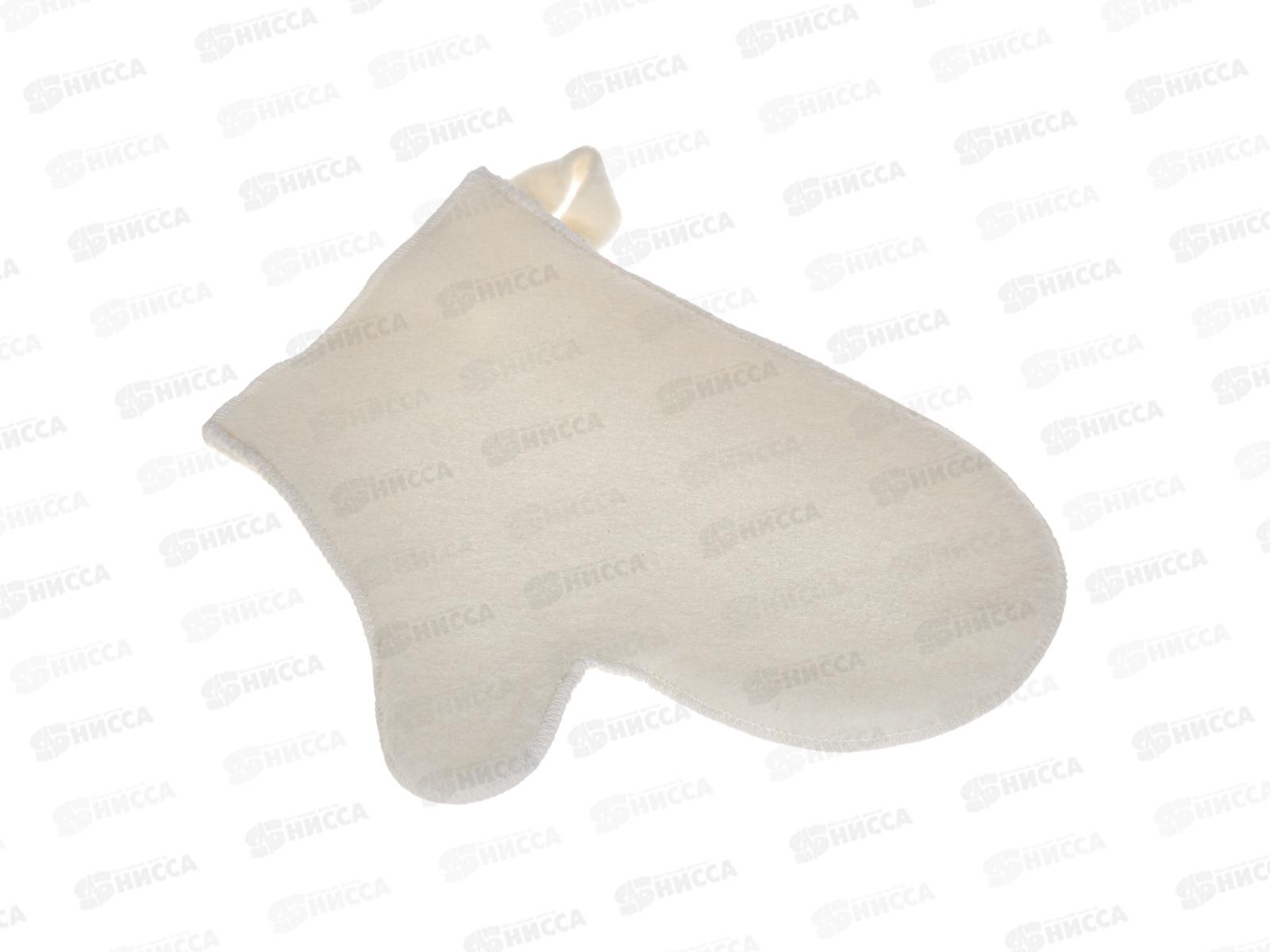 Рукавица для бани белый Бацькина баня 12001  *25