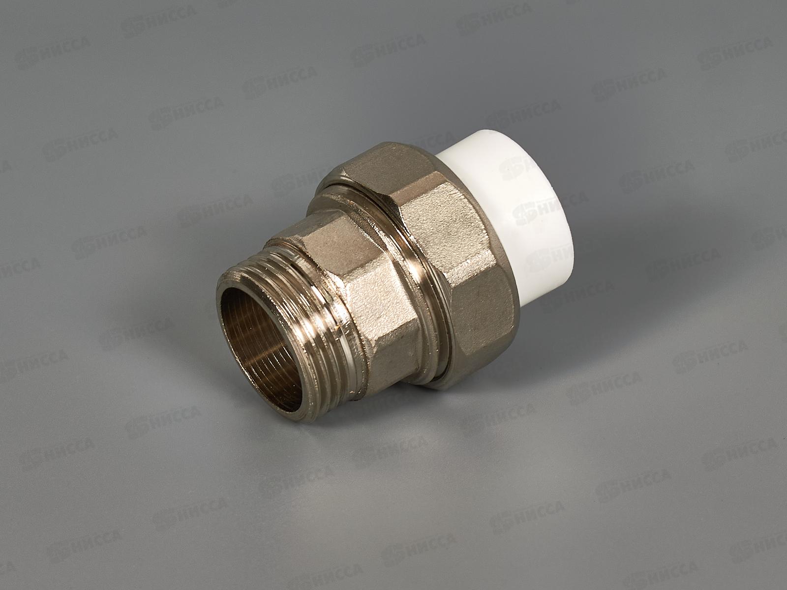 Муфта разъемная PP-R ЭКО с наружней резьбой белый 20x3/4&quot Jakko *25/125