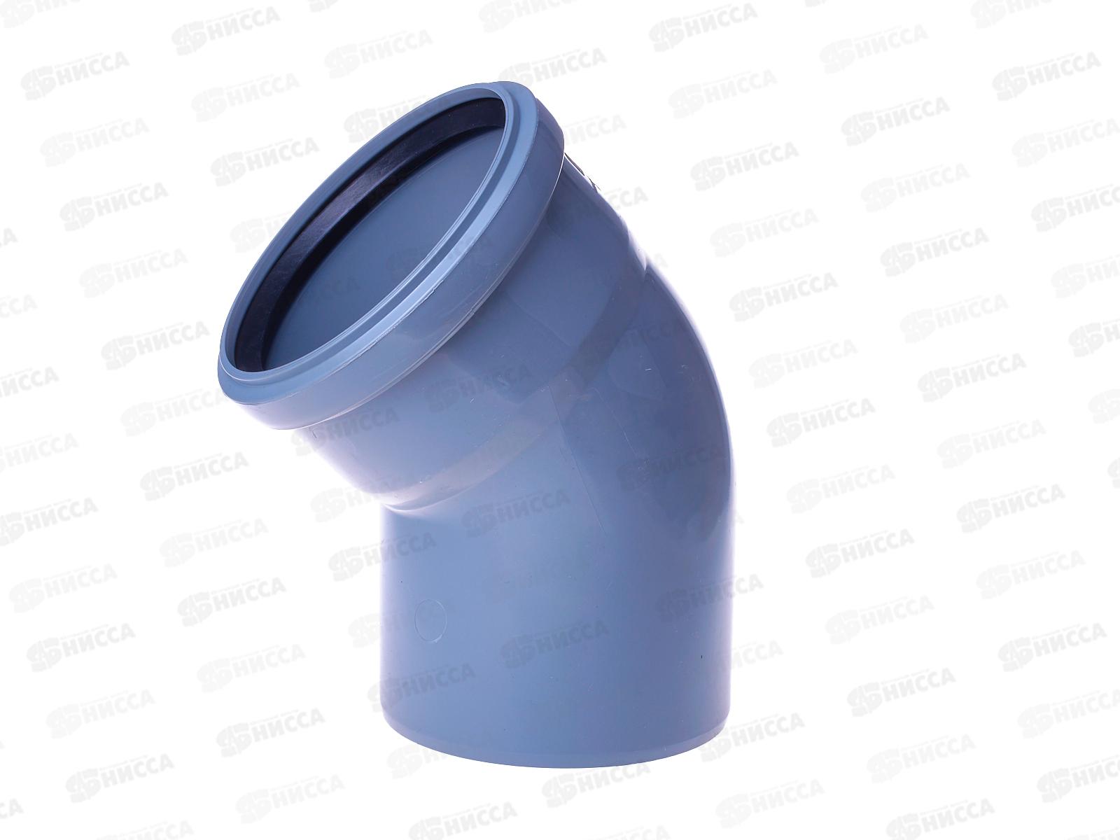 Отвод канализационный 45 левый серый 110-50 *30