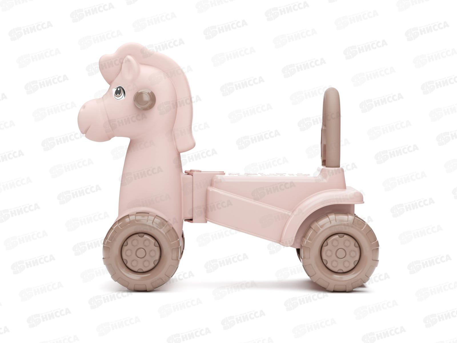 Каталка &quotЛошадка&quot терракот/розовая М8628 *2