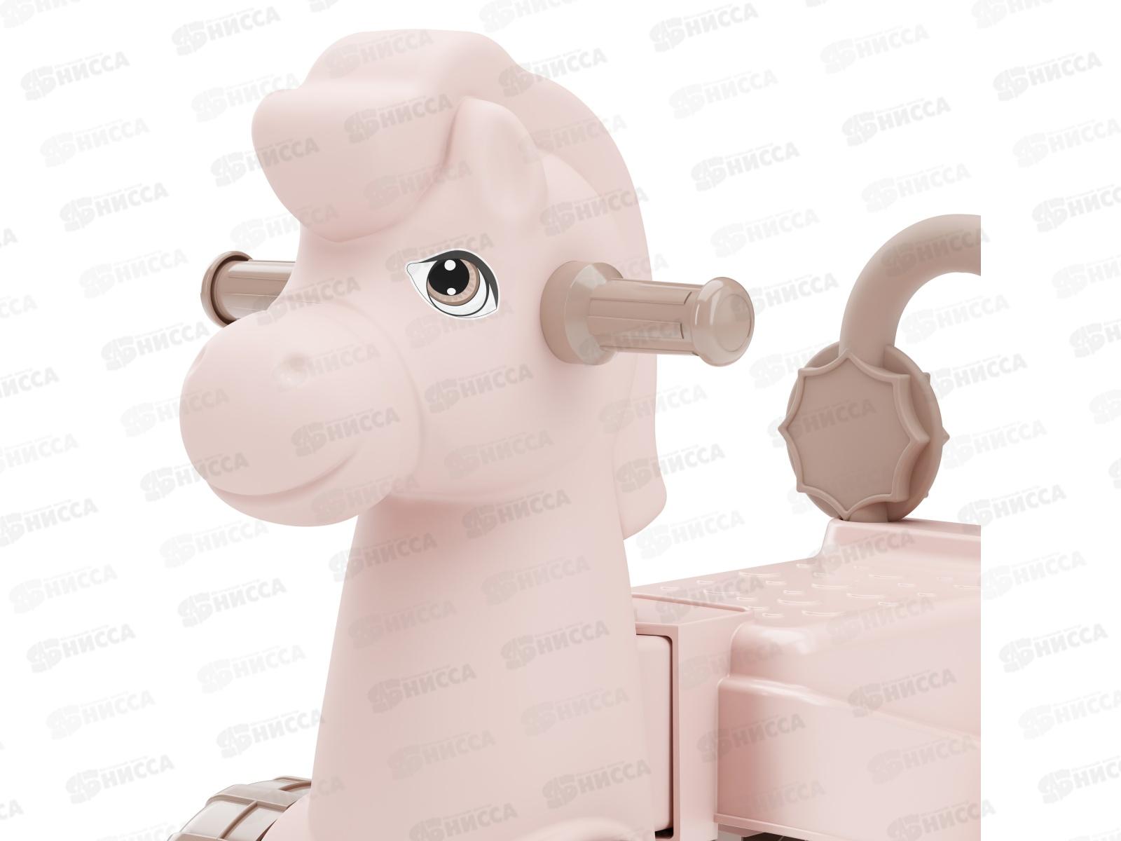 Каталка &quotЛошадка&quot терракот/розовая М8628 *2