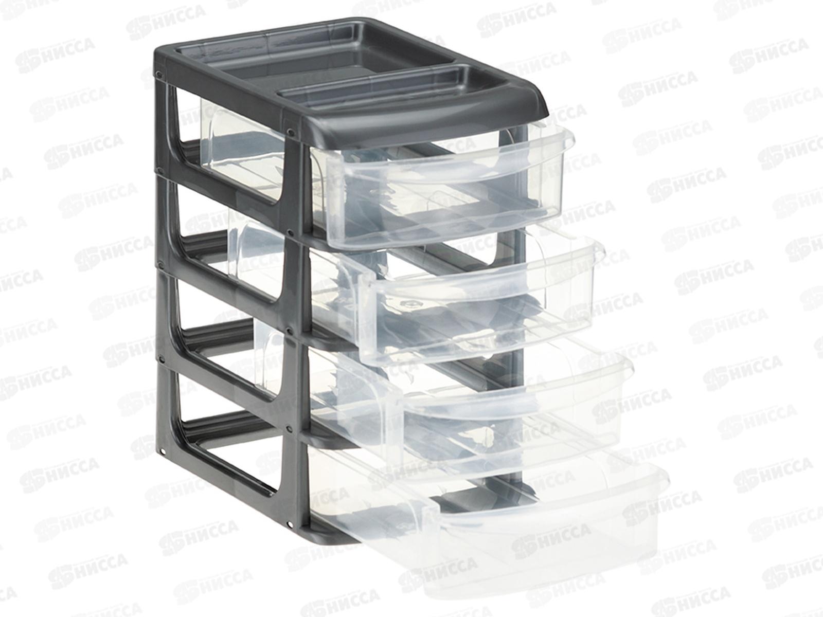 Бокс универсальный средн 4-секц. Графитовый М2766 *6