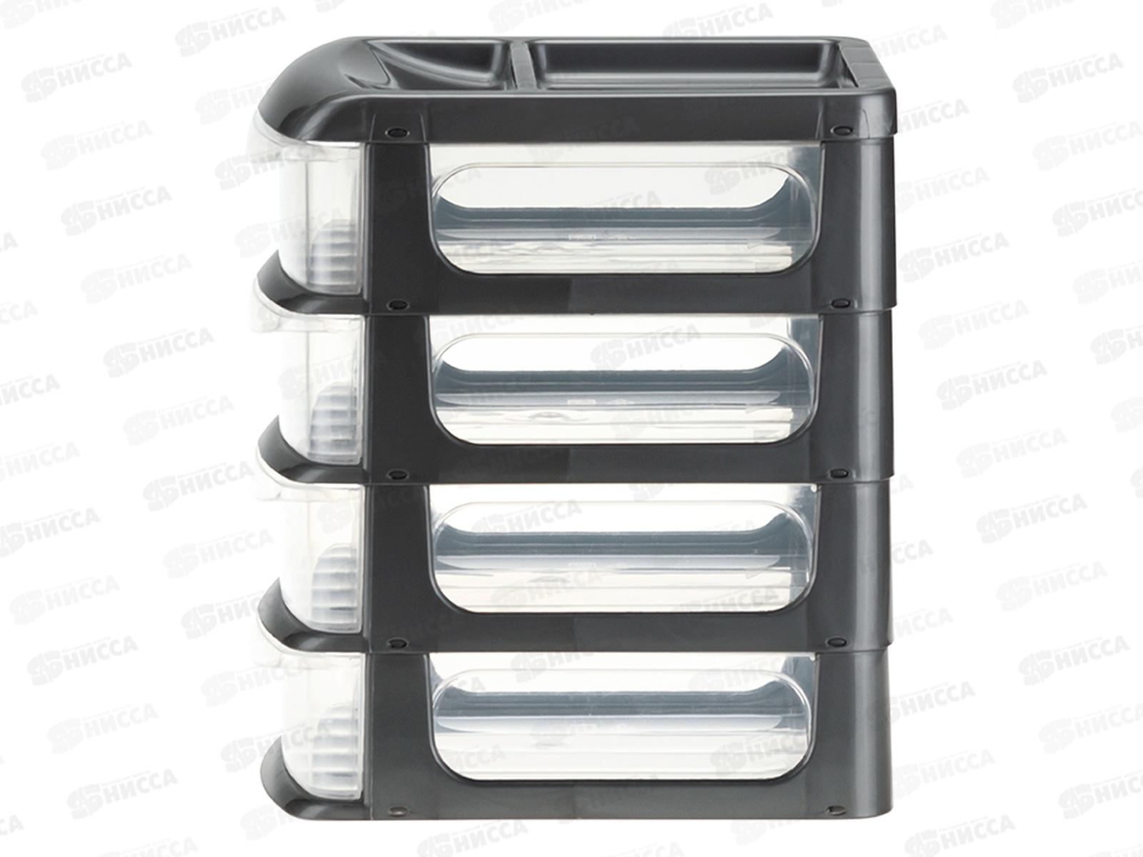 Бокс универсальный средн 4-секц. Графитовый М2766 *6