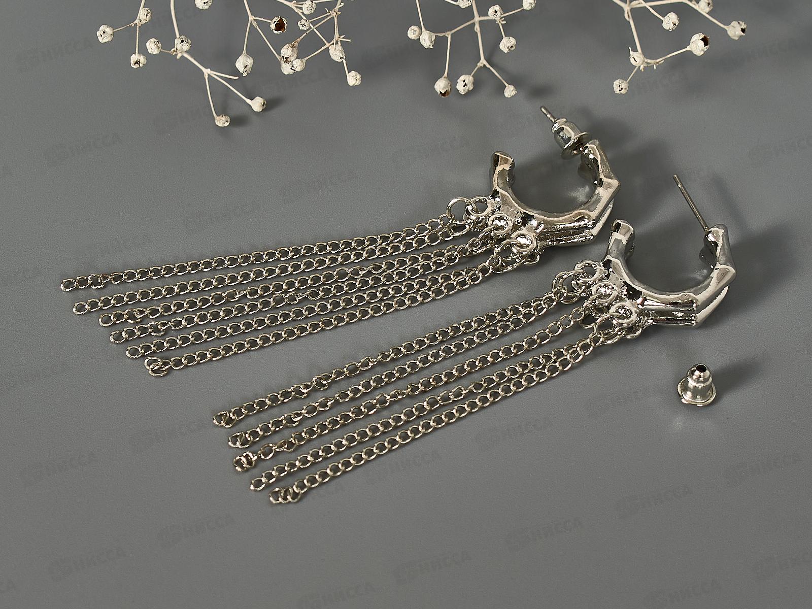 Серьги &quotСтиль&quot тонкие цепочки 10203479